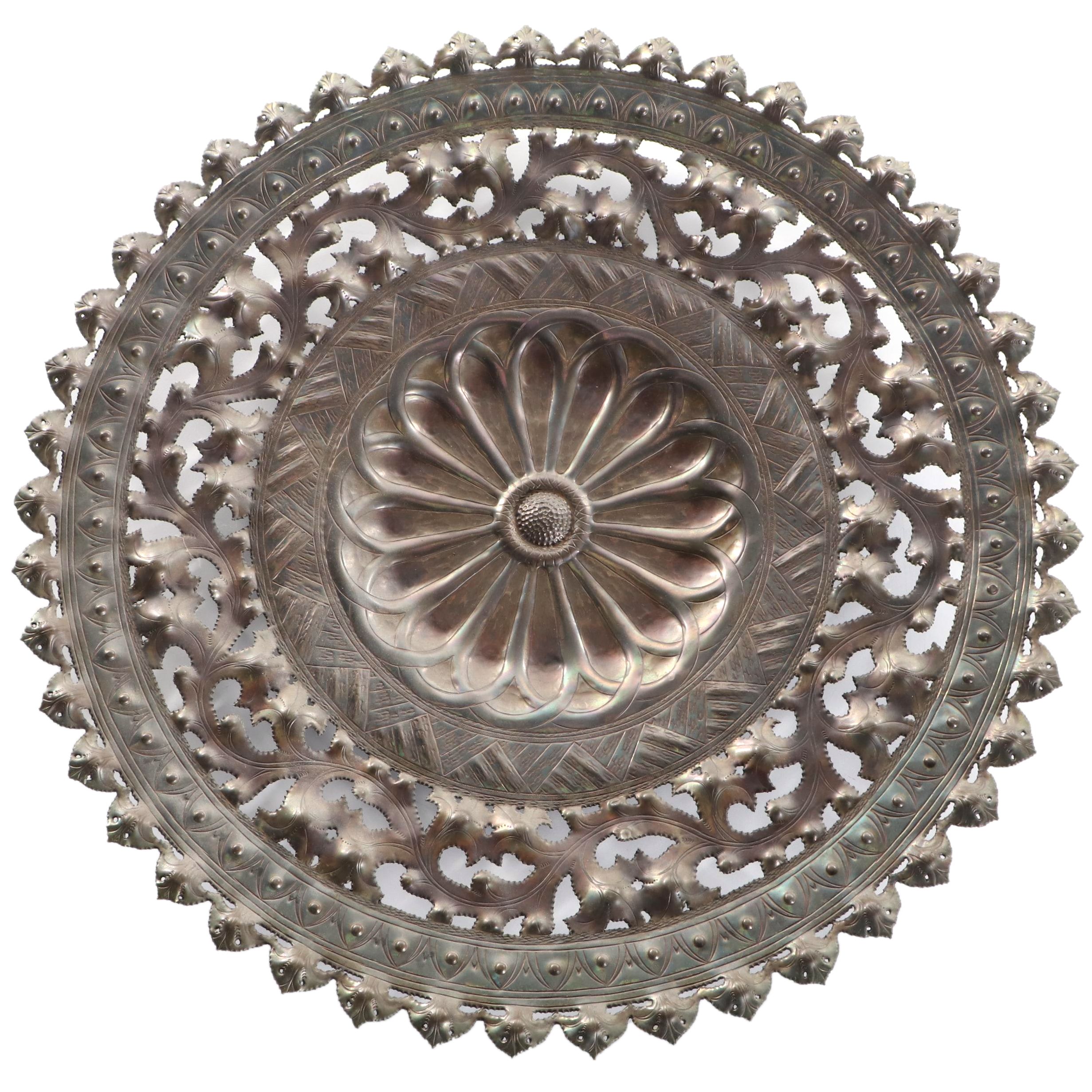 Bronzed Metal Wall Medallion, Contemporary