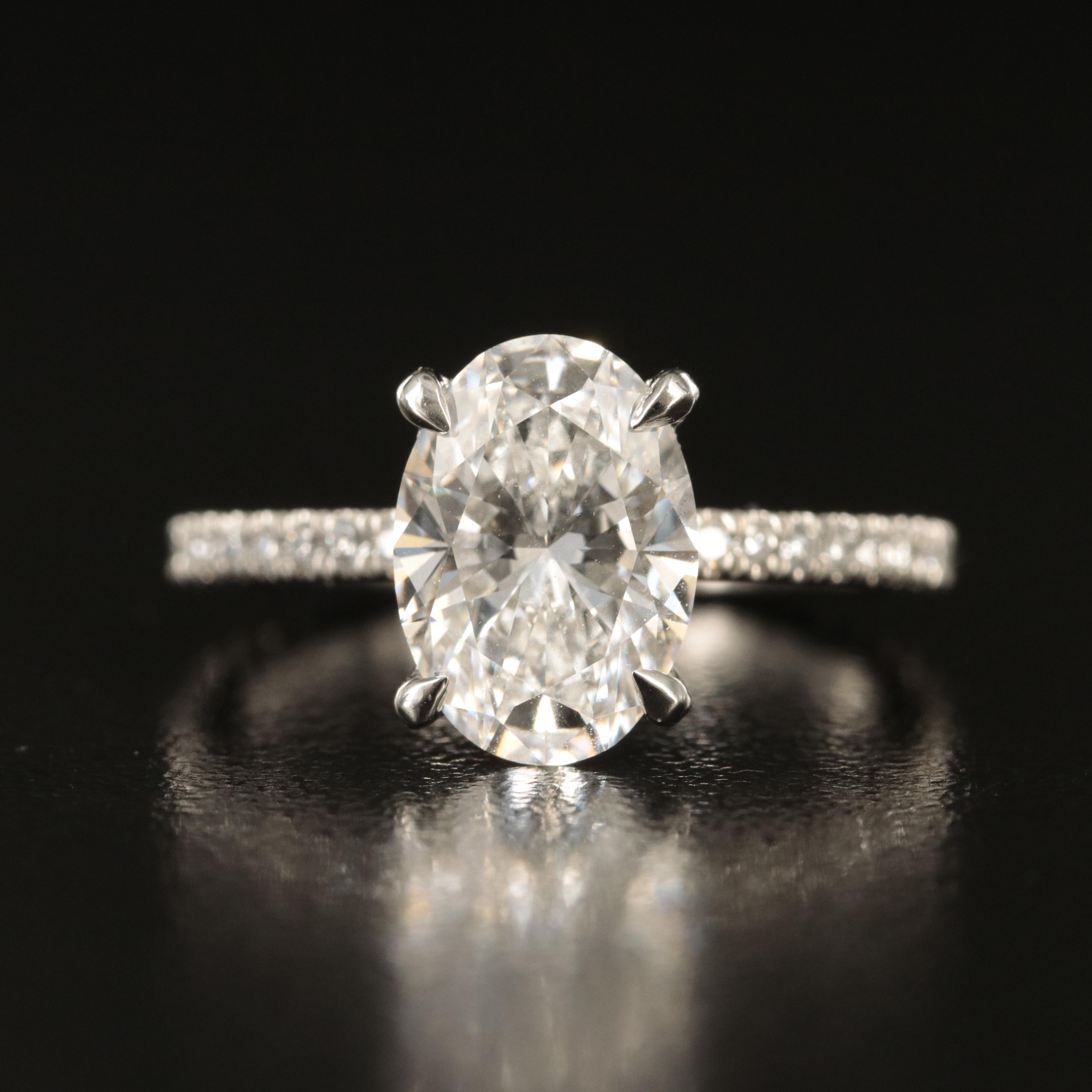 Platinum 2.68 CTW Lab Grown Diamond Ring with Online Digital IGI Report