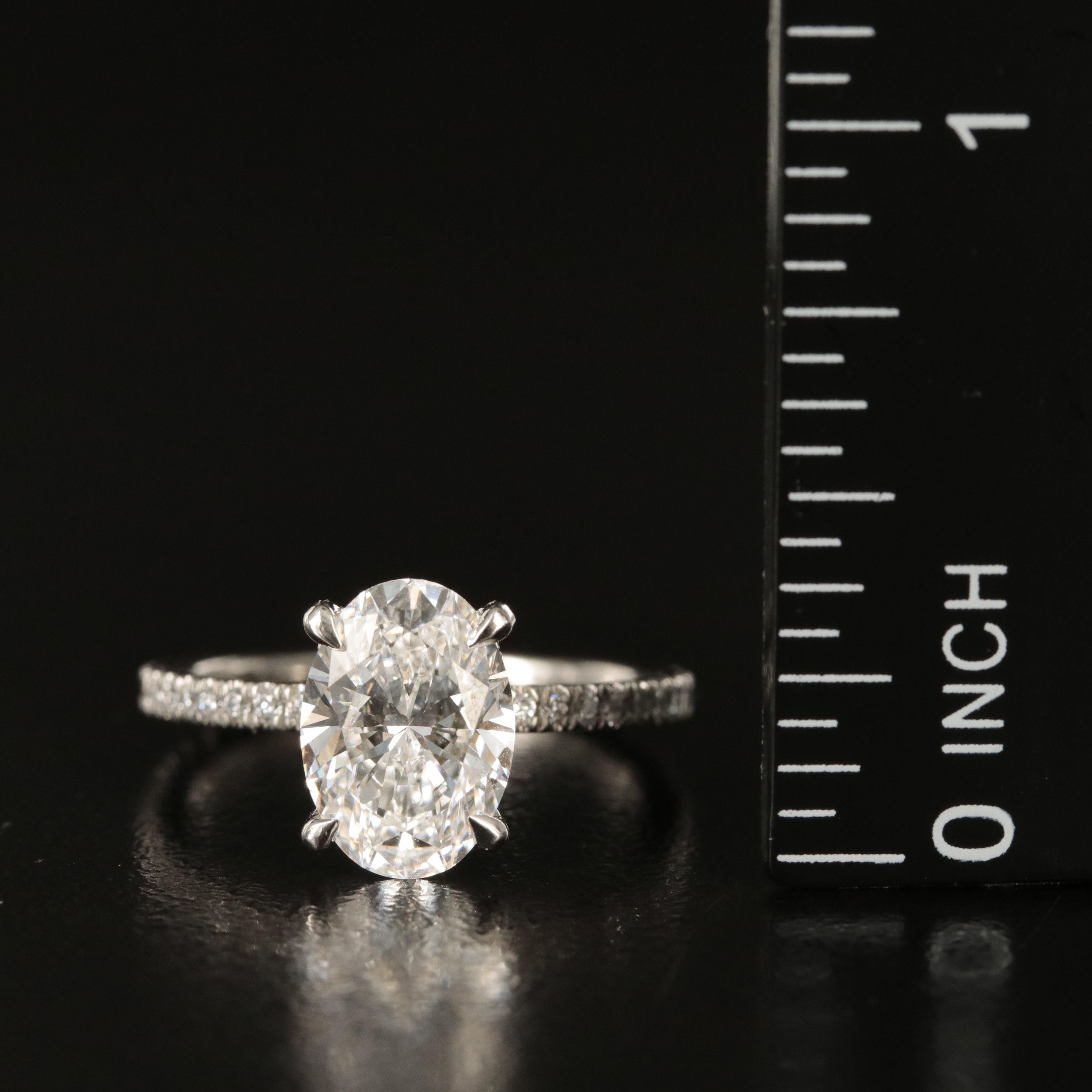 Platinum 2.68 CTW Lab Grown Diamond Ring with Online Digital IGI Report