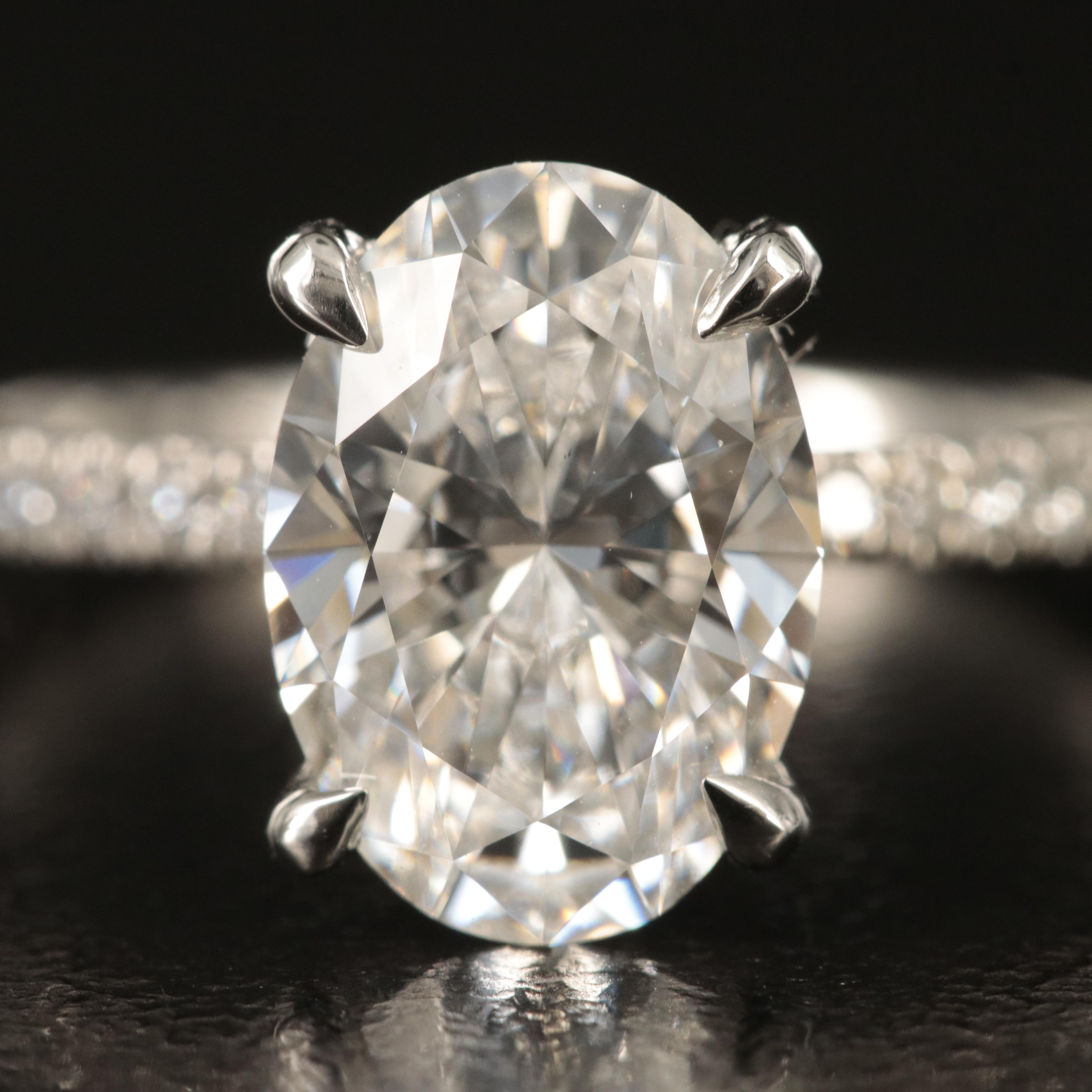 Platinum 2.68 CTW Lab Grown Diamond Ring with Online Digital IGI Report