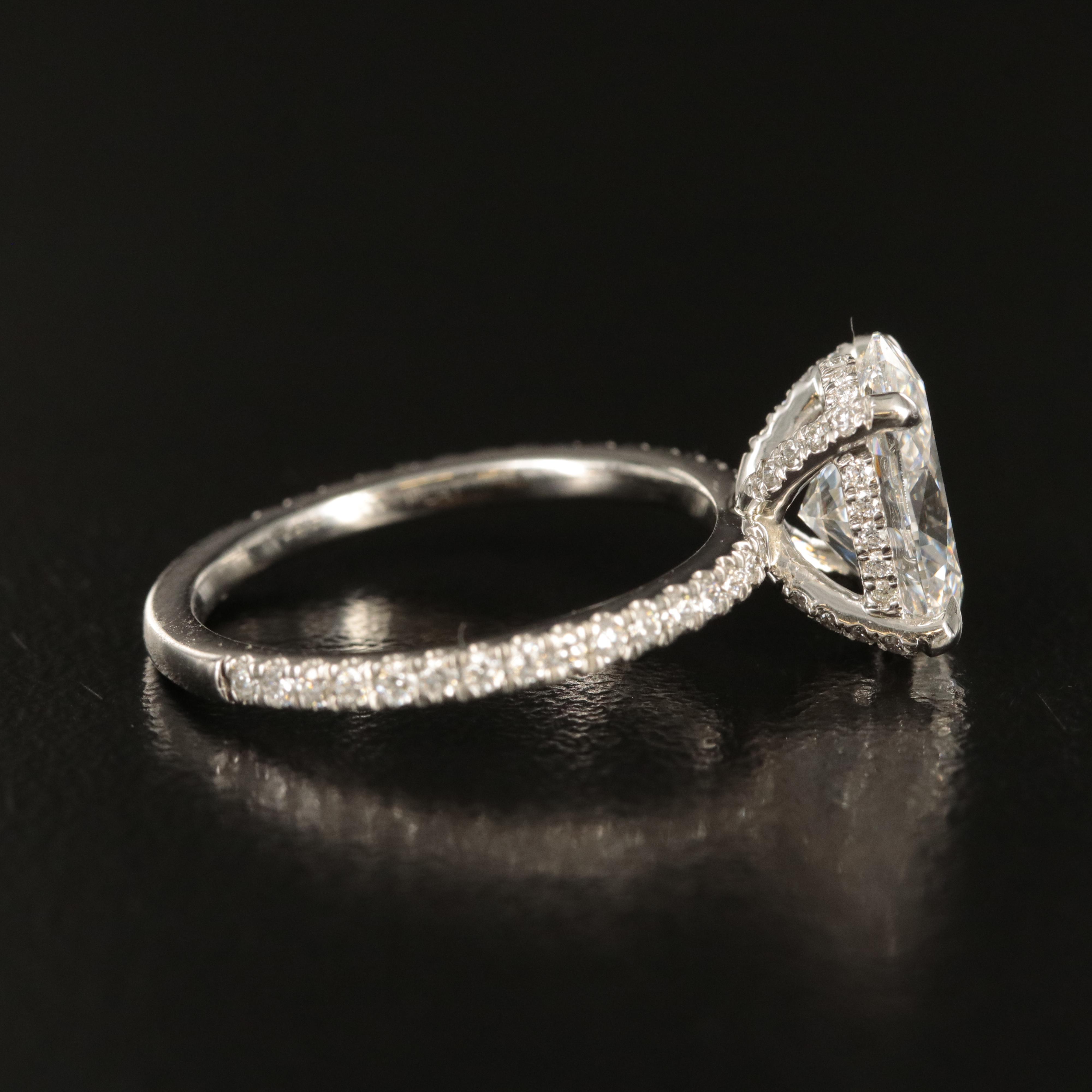 Platinum 2.68 CTW Lab Grown Diamond Ring with Online Digital IGI Report