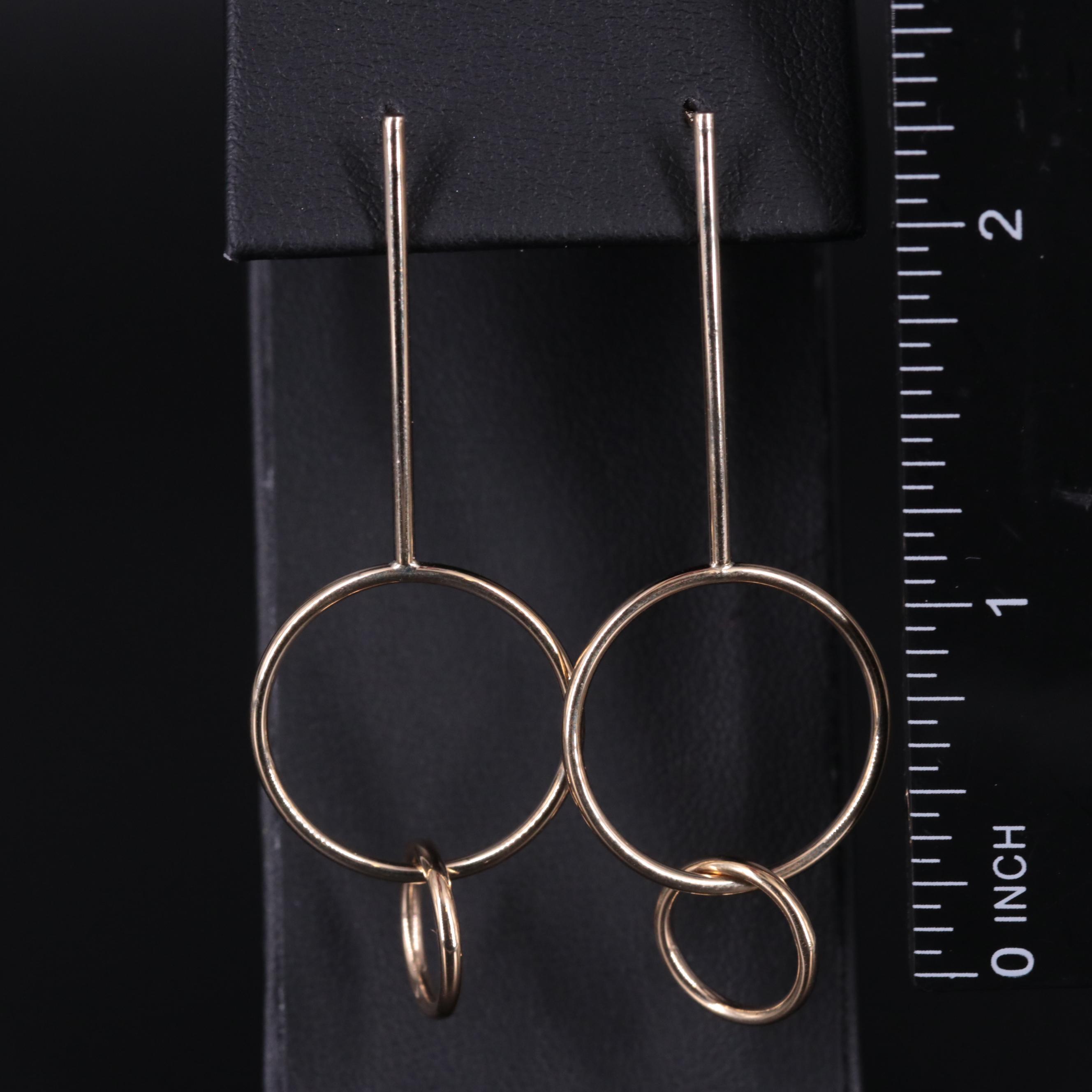 10K Circular Drop Earrings
