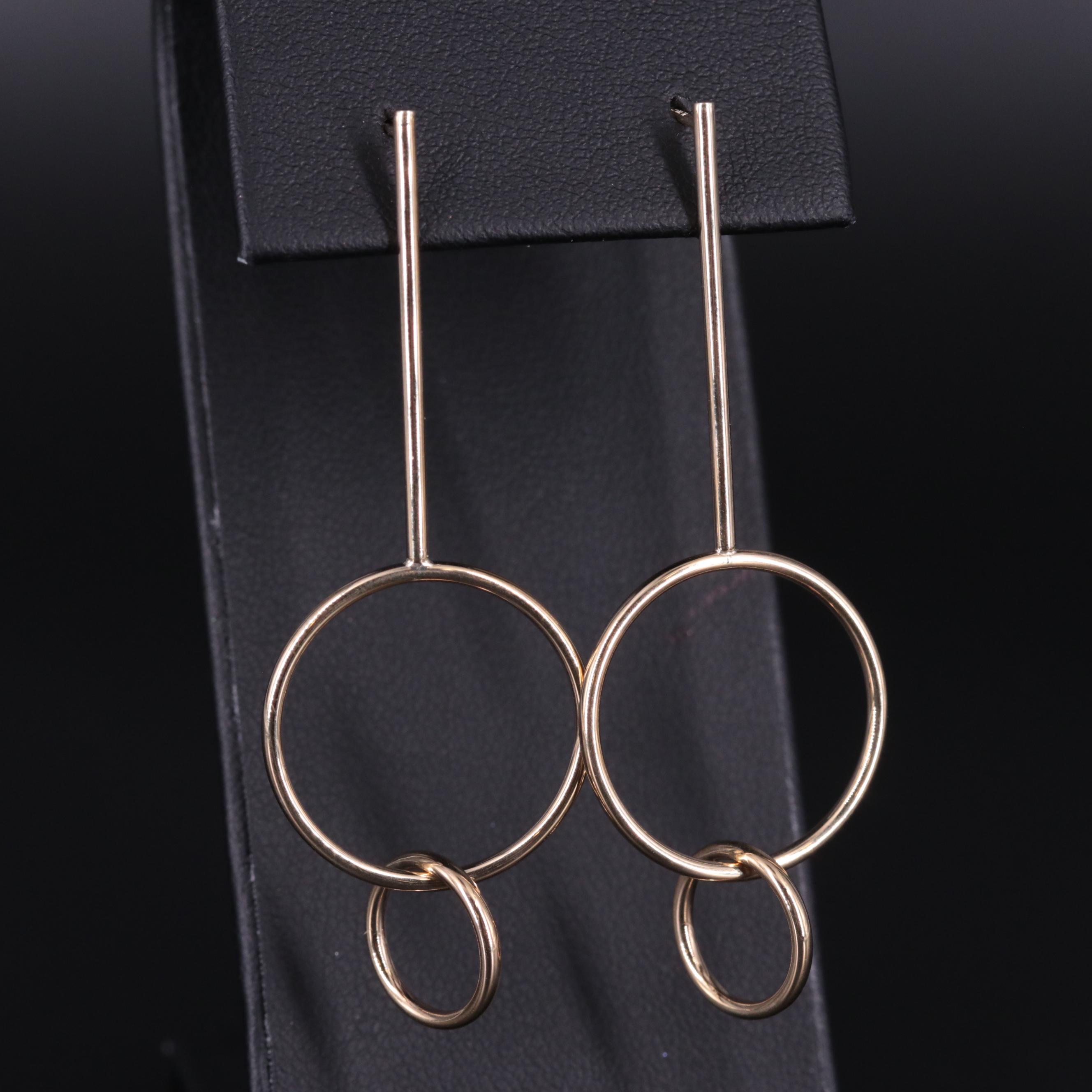 10K Circular Drop Earrings