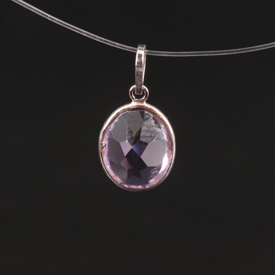 14K Oval Amethyst Pendant