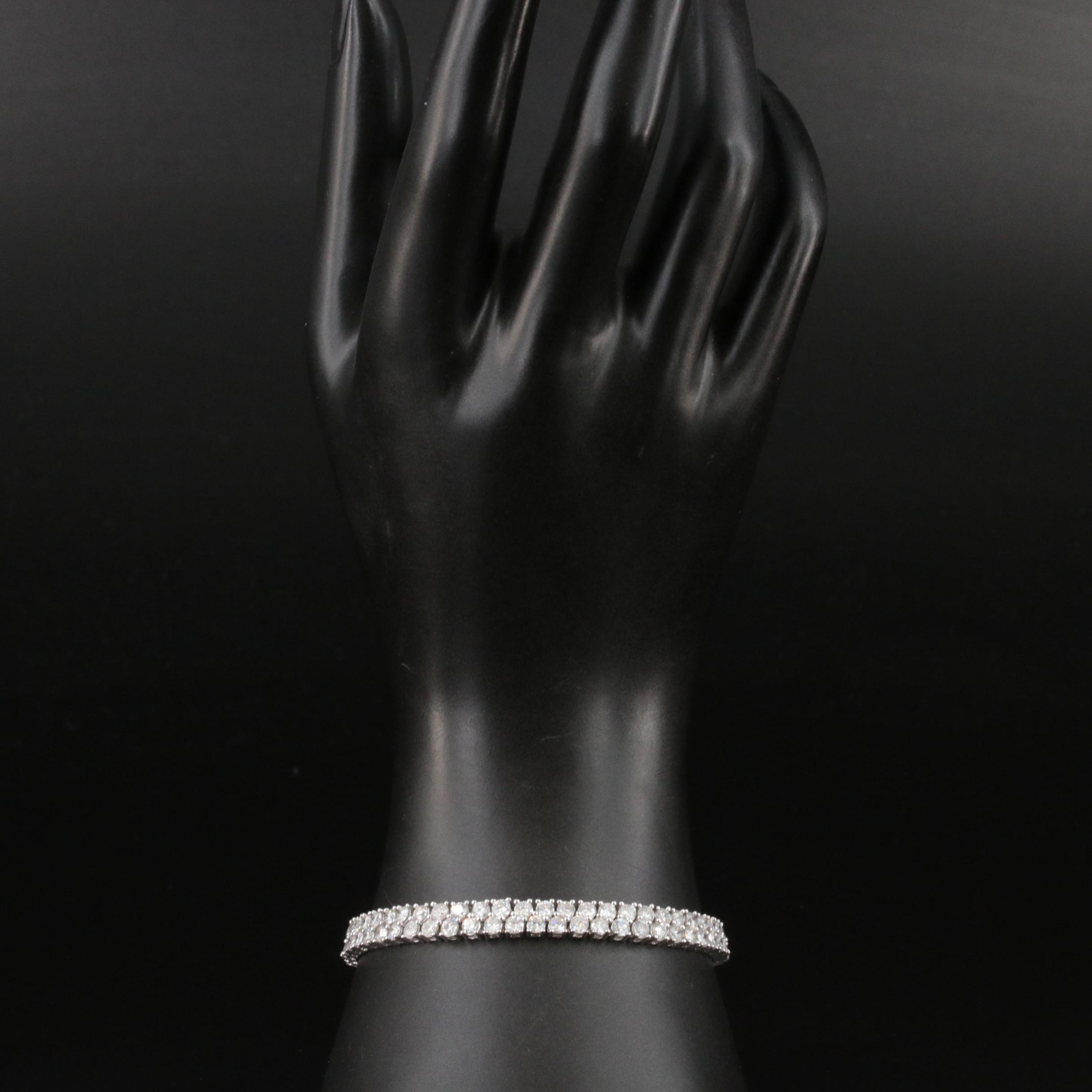 14K 10.20 CTW Diamond Double Row Bracelet