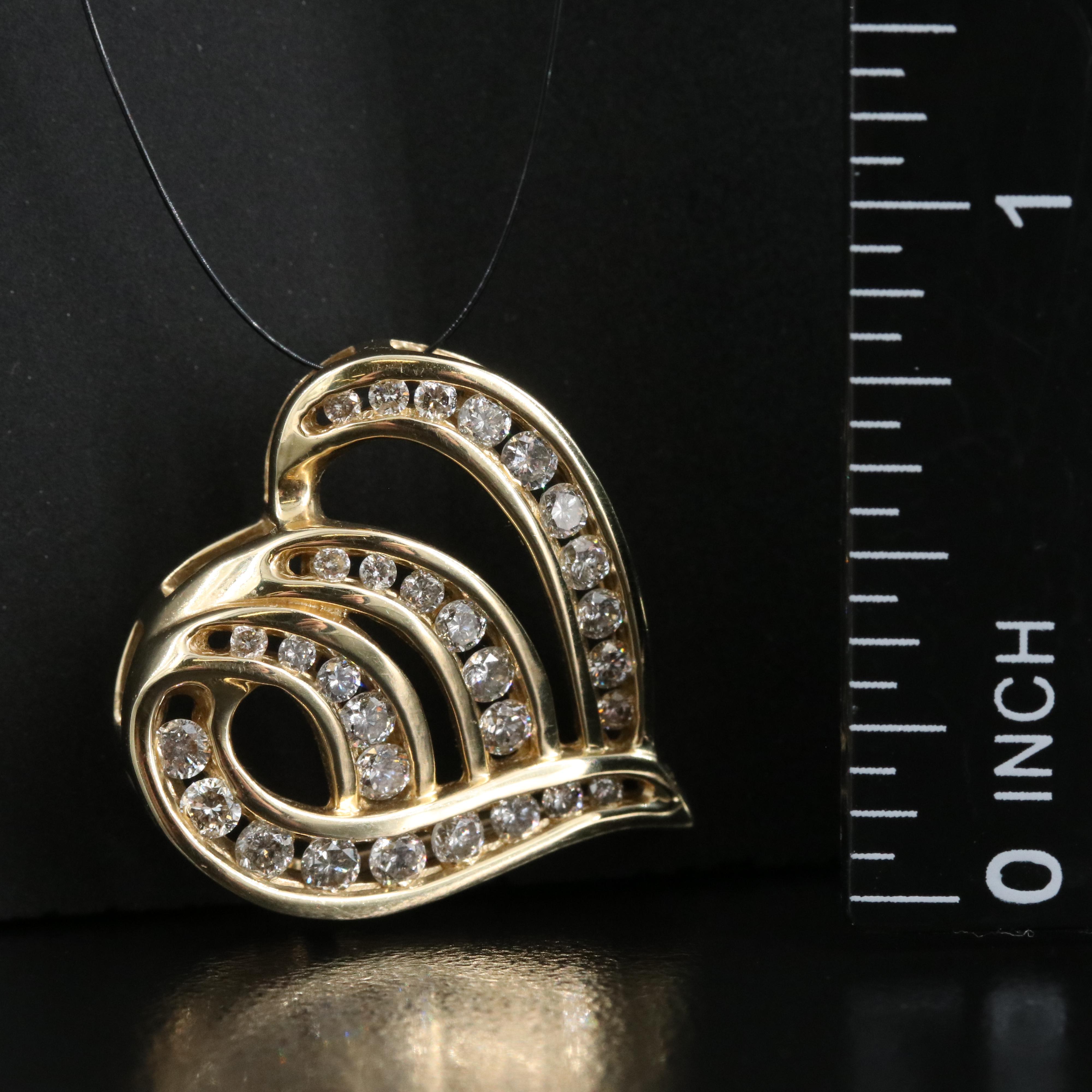14K Diamond Heart Pendant