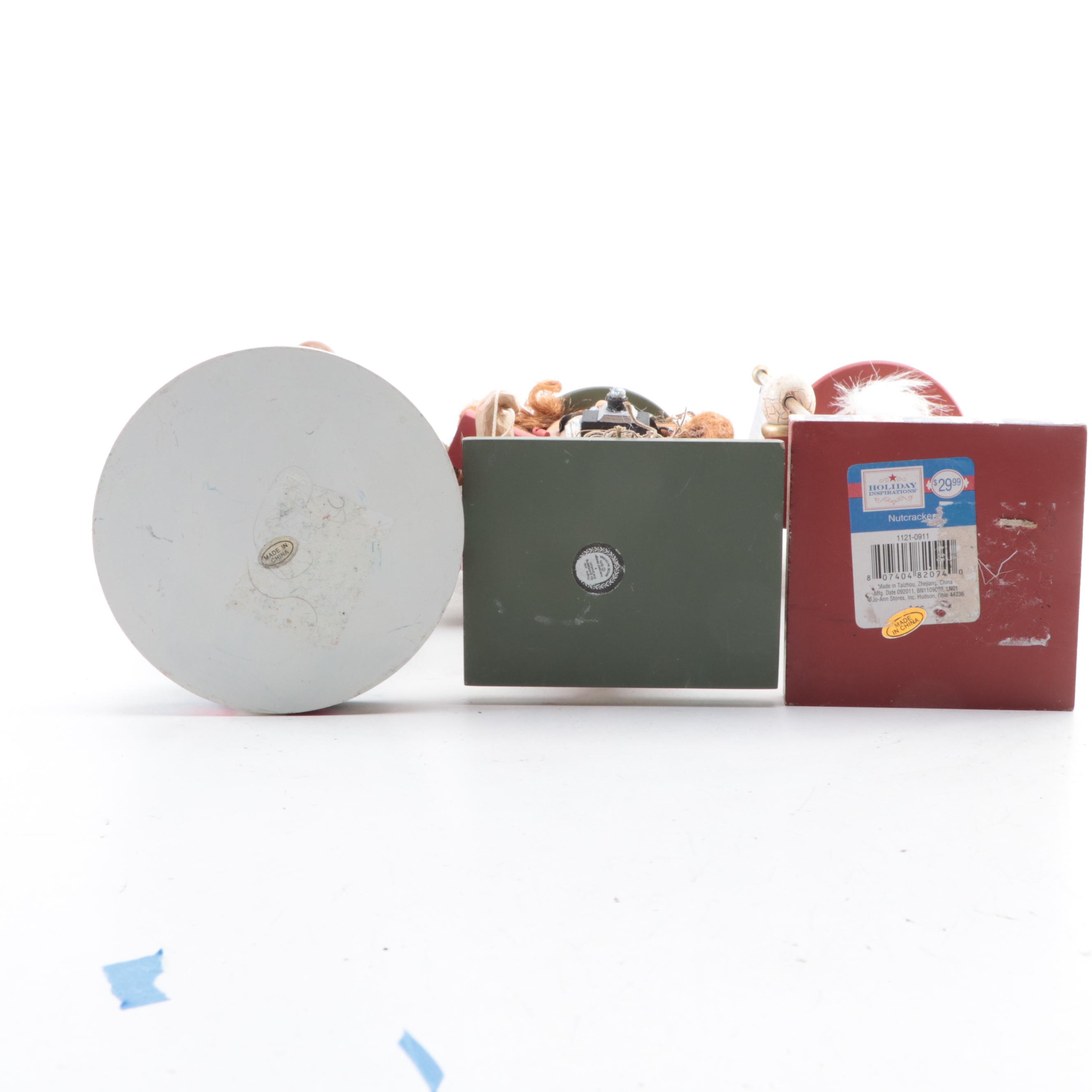 Terry's Village Fisherman,  Fourth of July, Bird Watcher, Military Nutcrackers