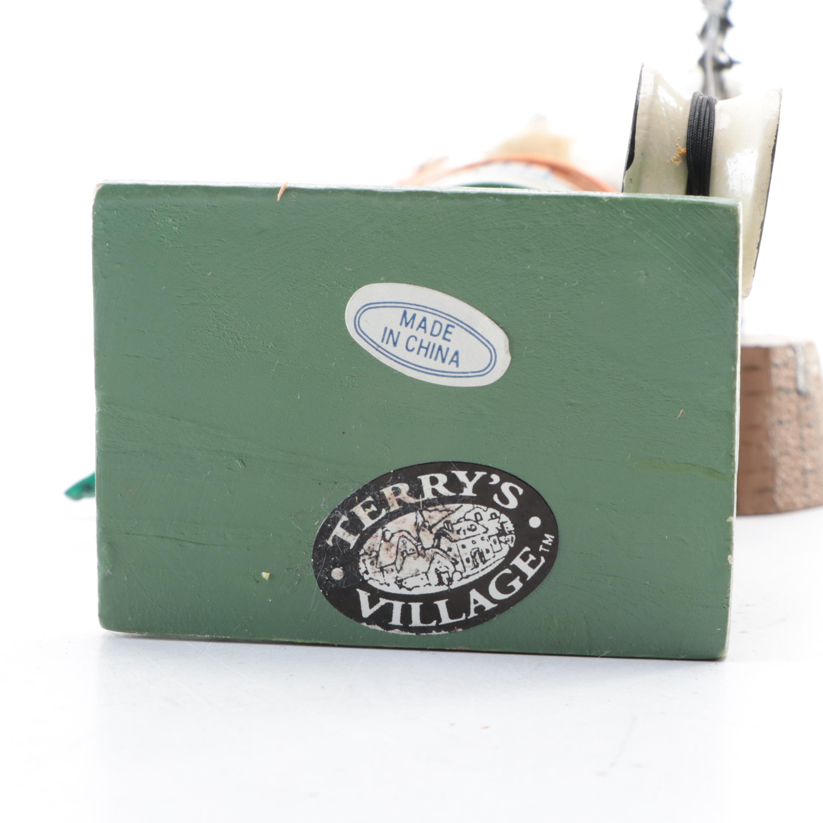 Terry's Village Fisherman,  Fourth of July, Bird Watcher, Military Nutcrackers