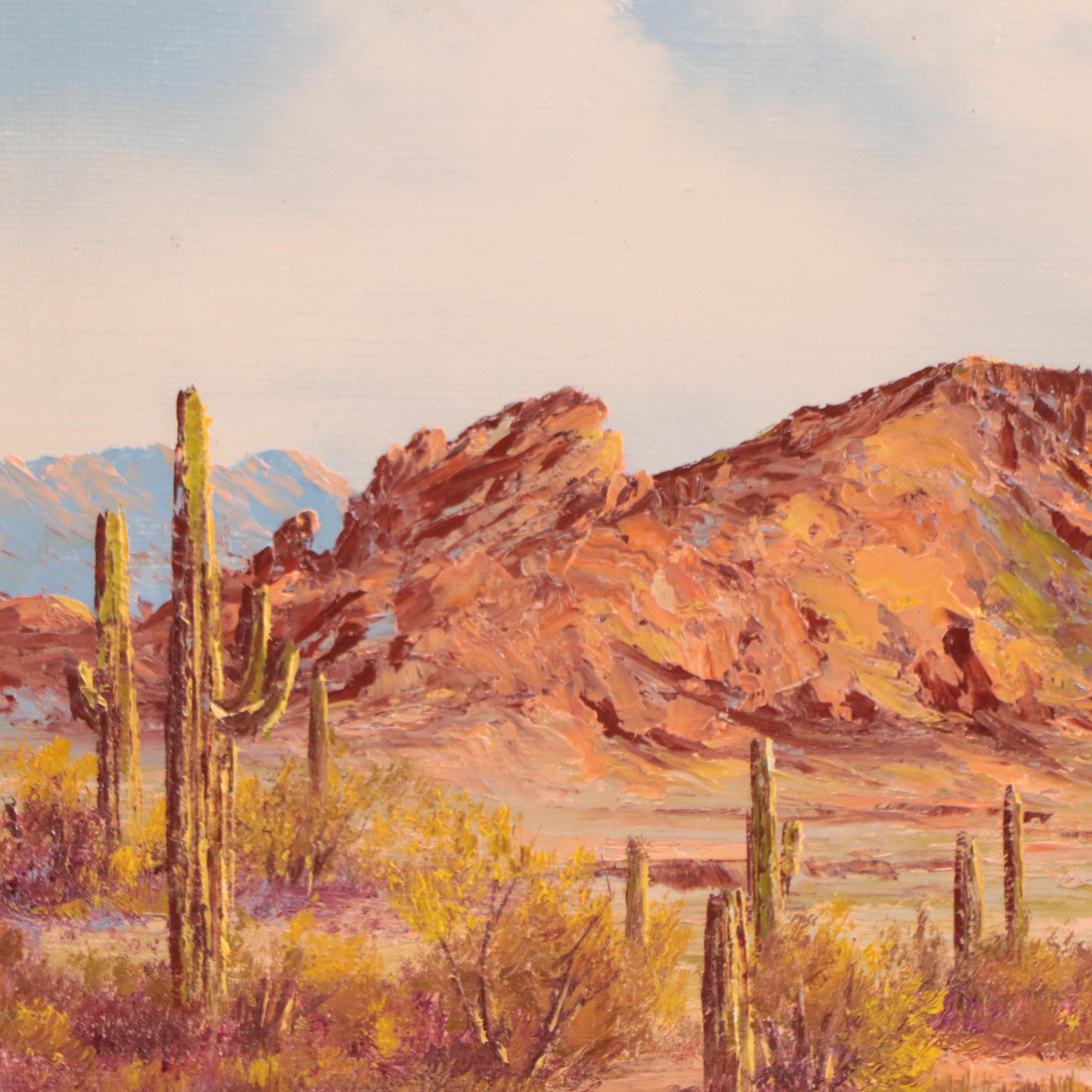 John Loo Arizona Desert Landscape Oil Painting