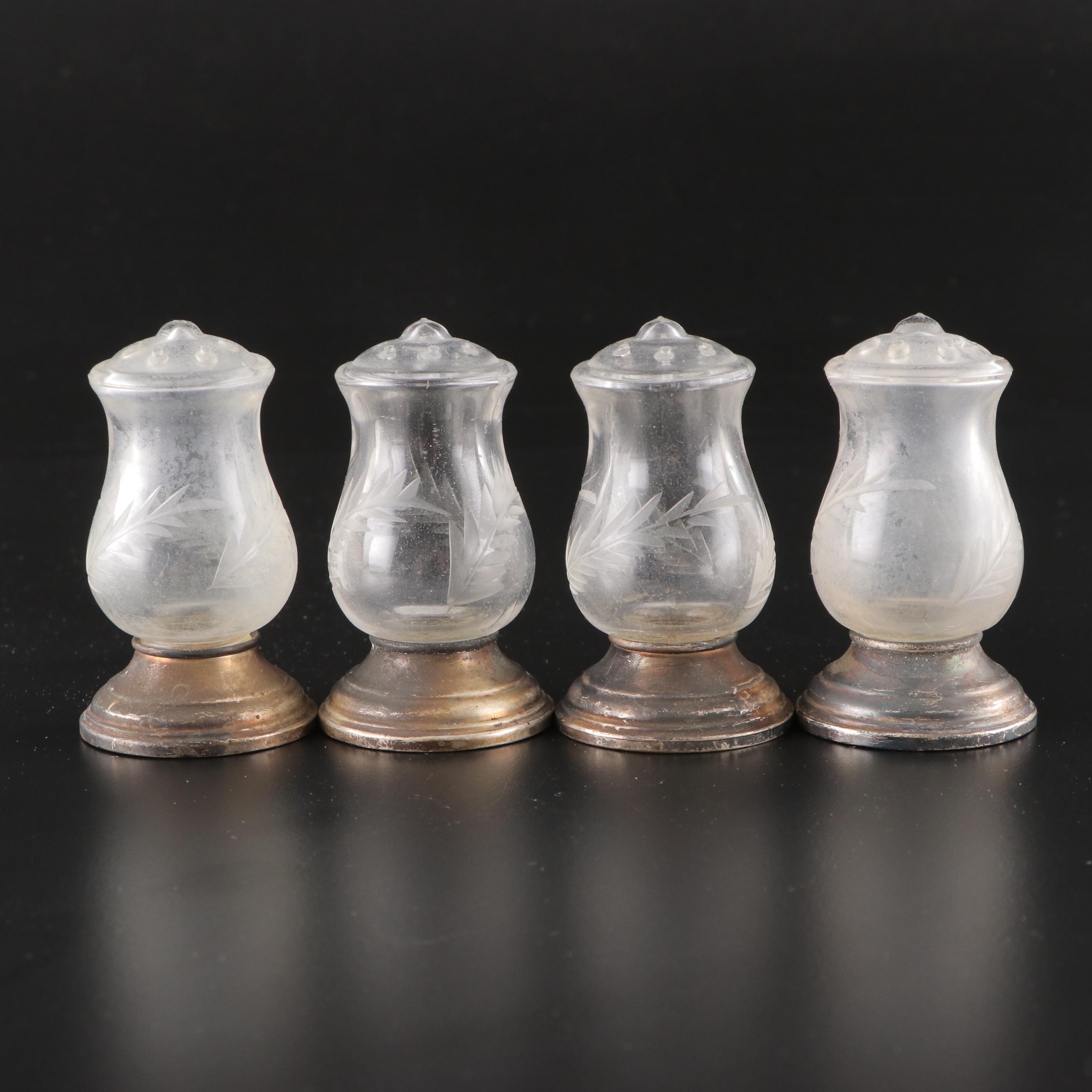 Gorham with Other Sterling Silver and Glass Shakers and Salt Cellars with Spoons