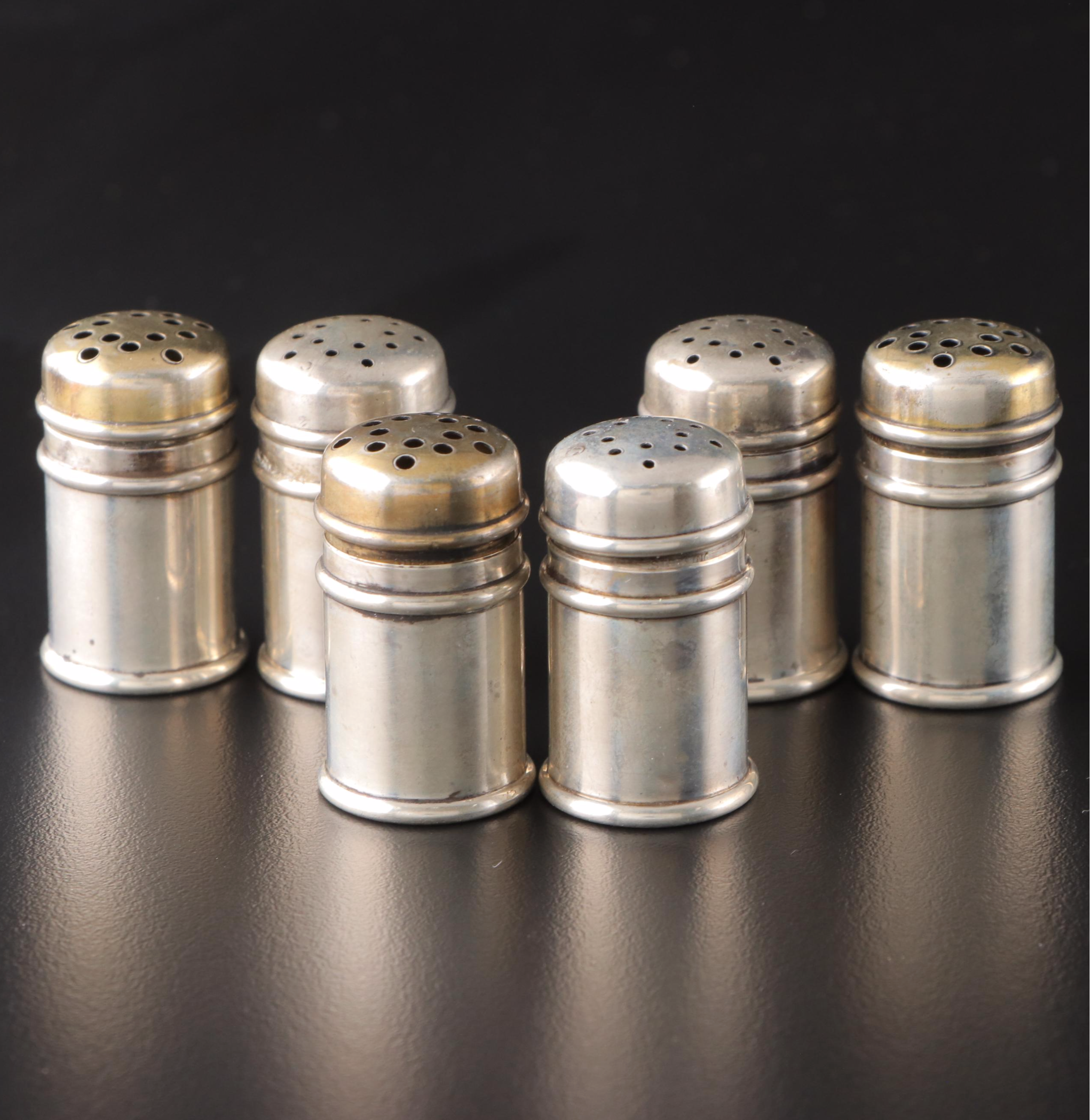 Gorham with Other Sterling Silver and Glass Shakers and Salt Cellars with Spoons