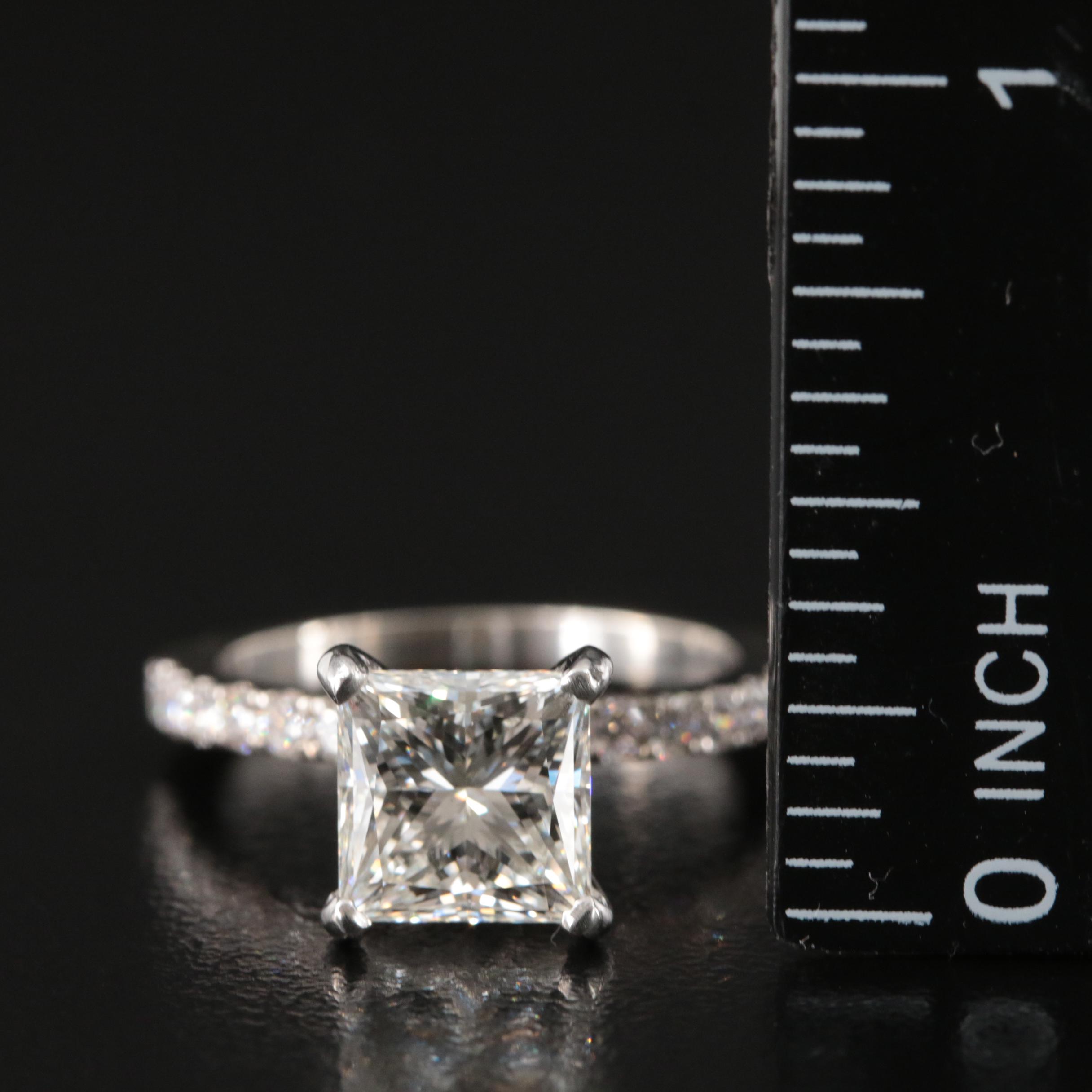 14K 3.12 CTW Lab Grown Diamond Ring with Platinum Head and IGI Report