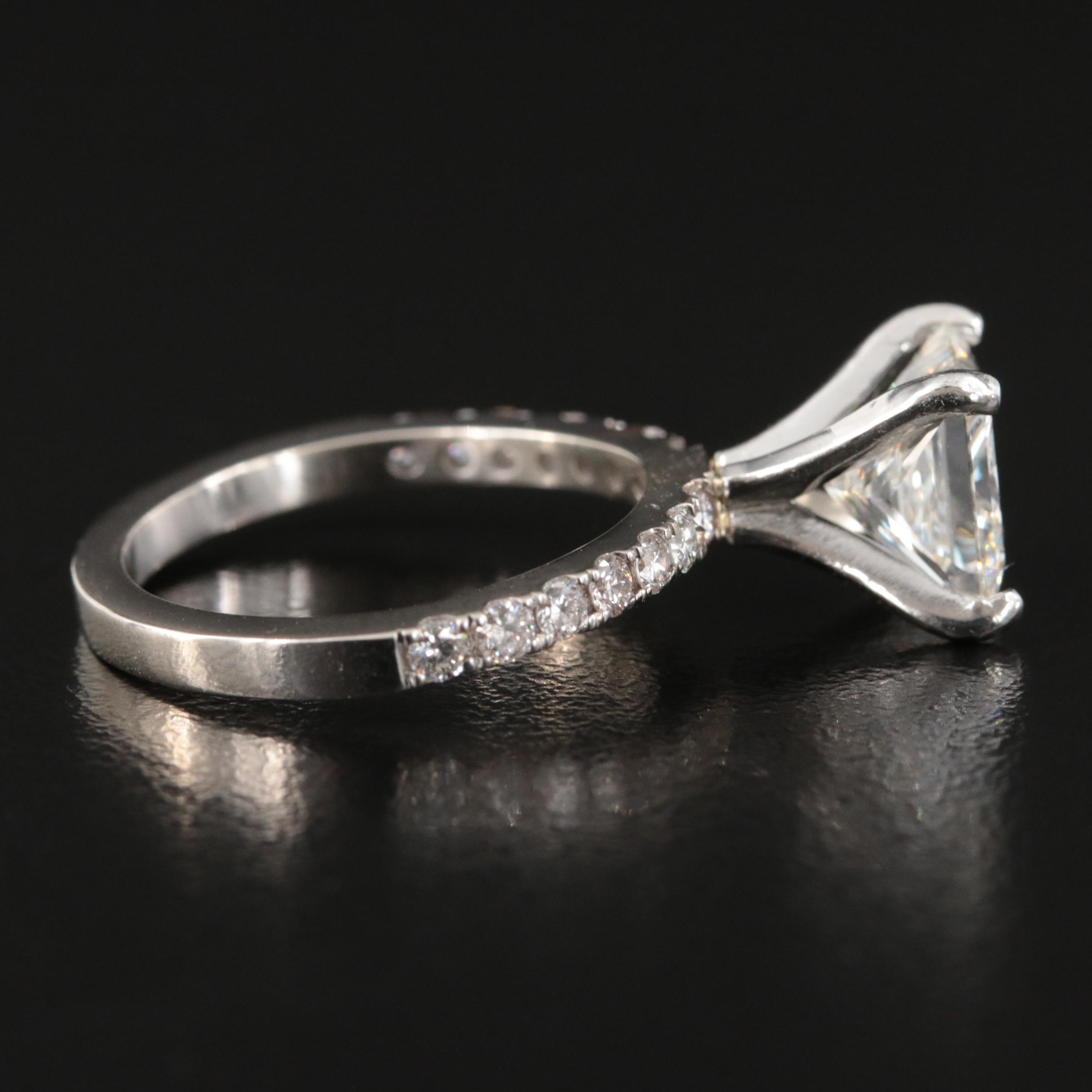 14K 3.12 CTW Lab Grown Diamond Ring with Platinum Head and IGI Report