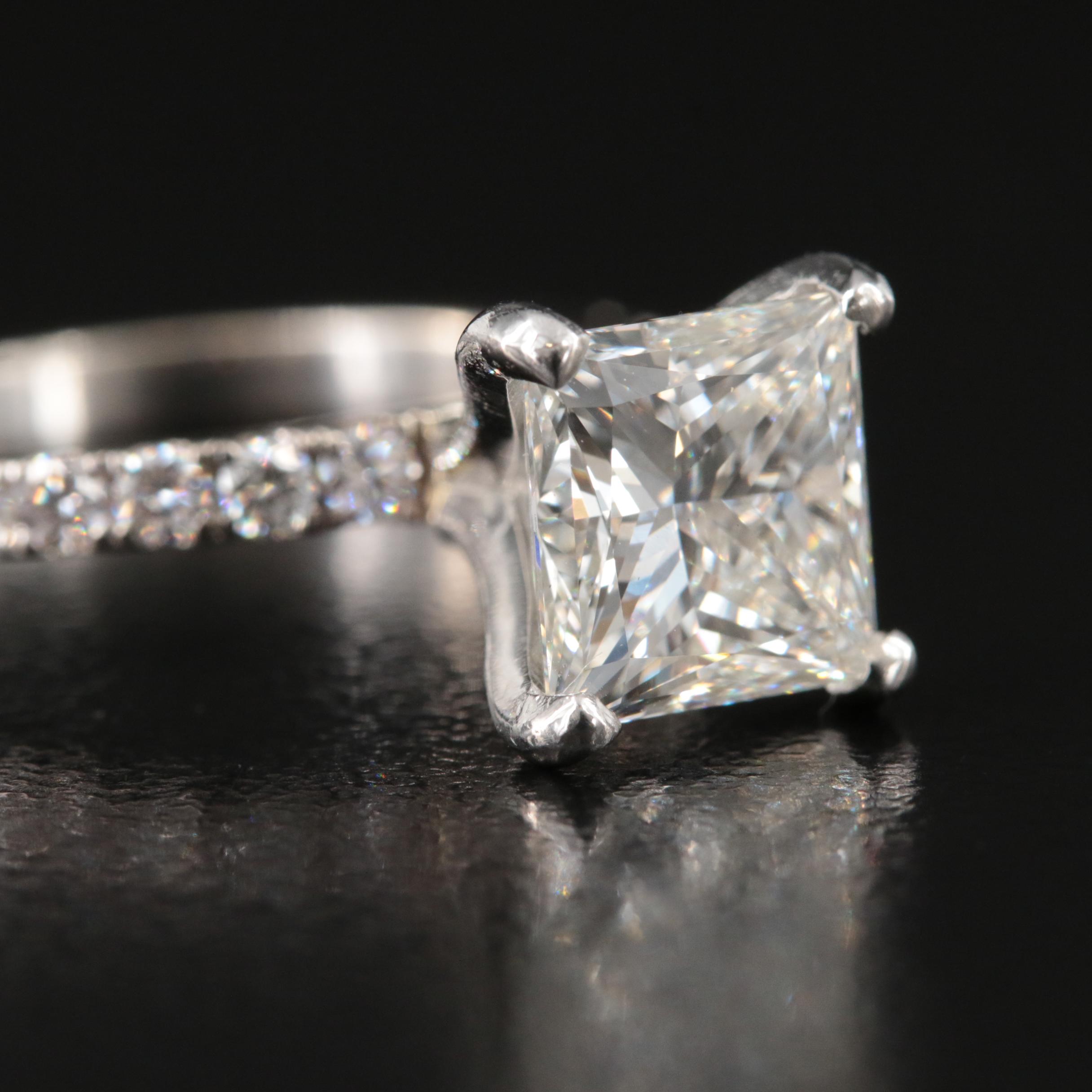 14K 3.12 CTW Lab Grown Diamond Ring with Platinum Head and IGI Report