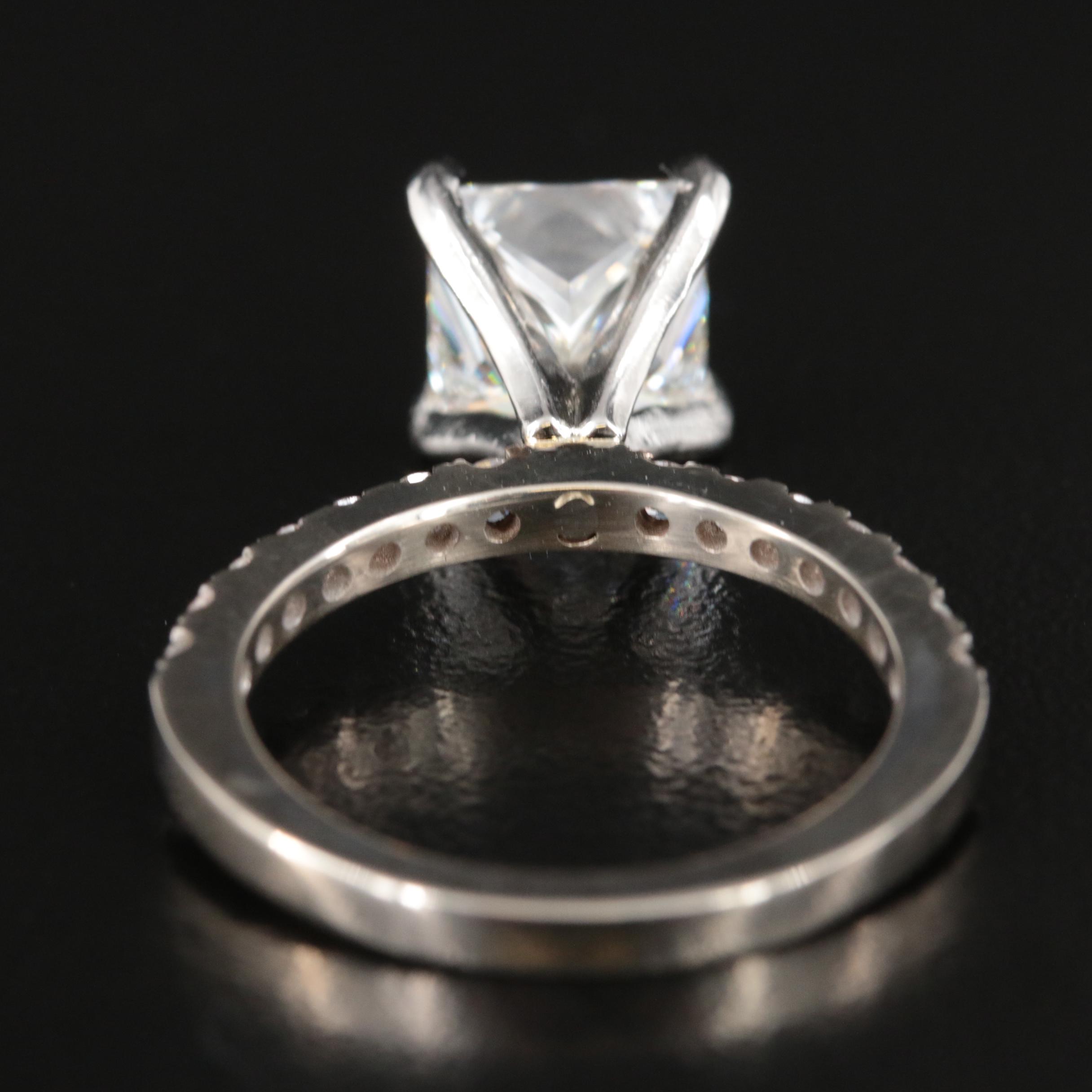14K 3.12 CTW Lab Grown Diamond Ring with Platinum Head and IGI Report