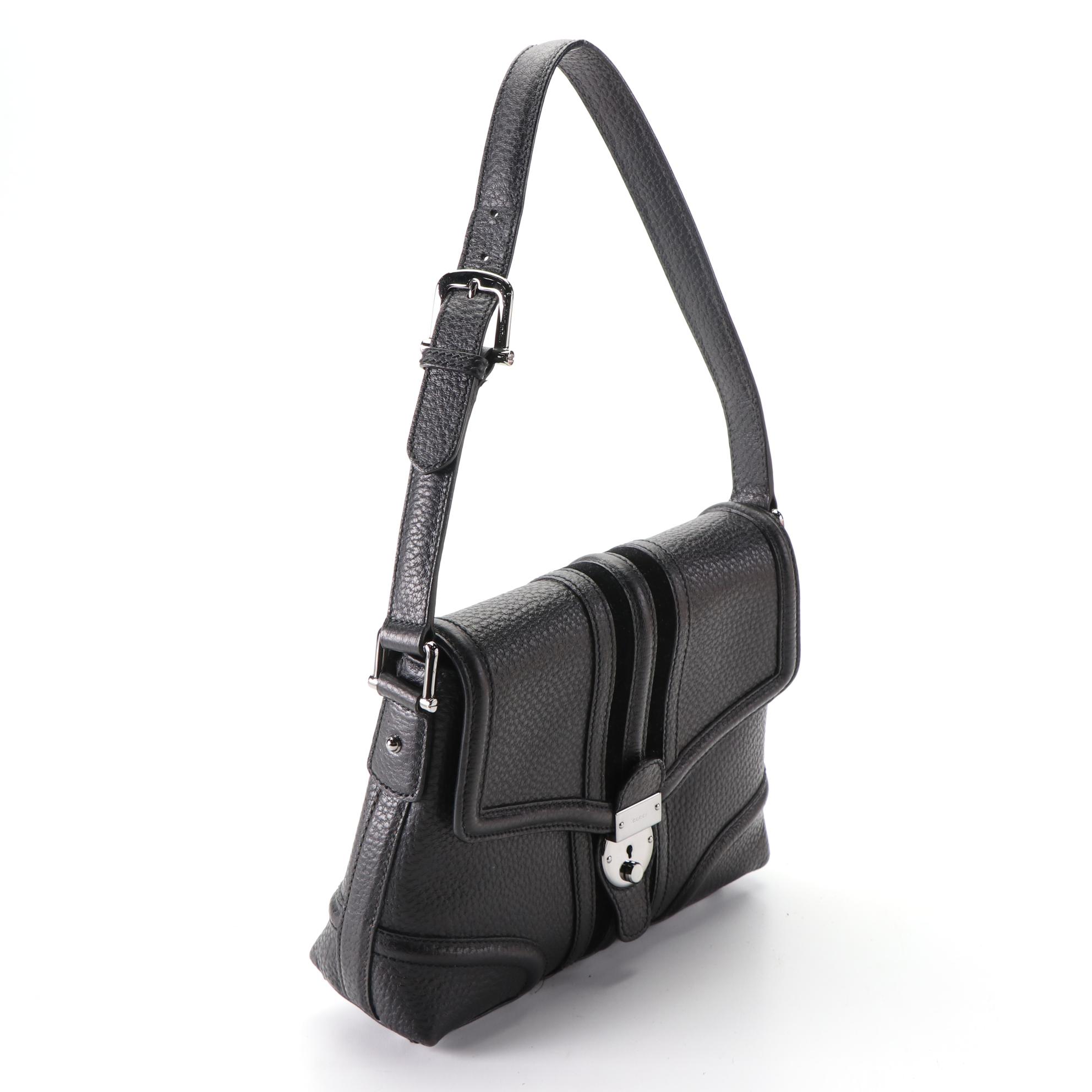 Gucci Treasure Flap Shoulder Bag in Black Leather