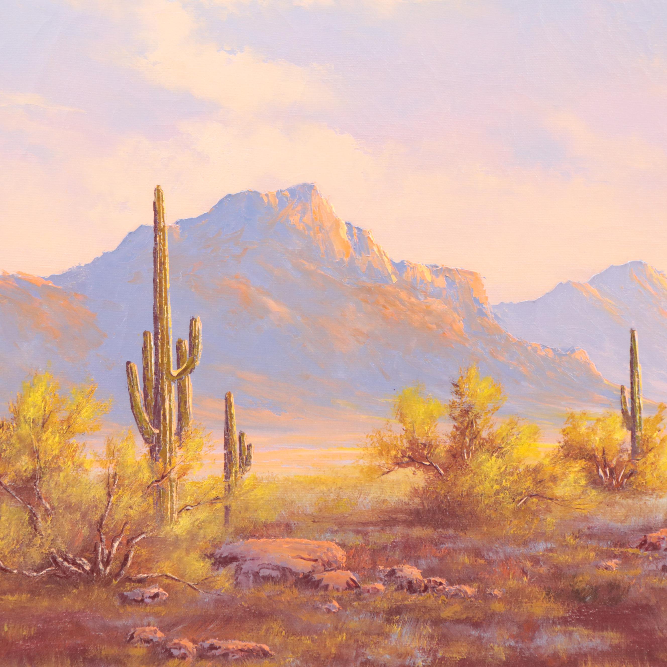 John Loo Arizona Desert Landscape Oil Painting