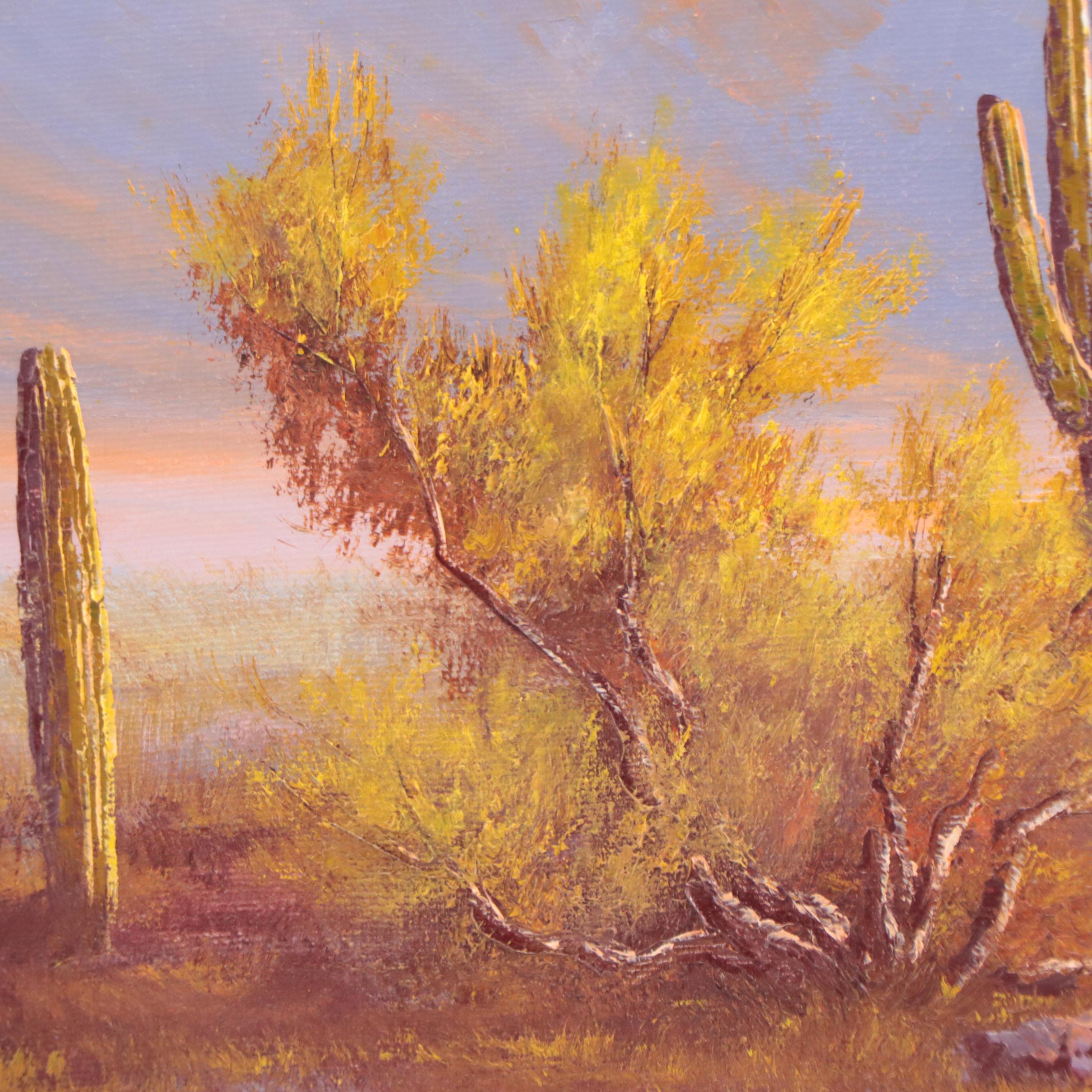 John Loo Arizona Desert Landscape Oil Painting