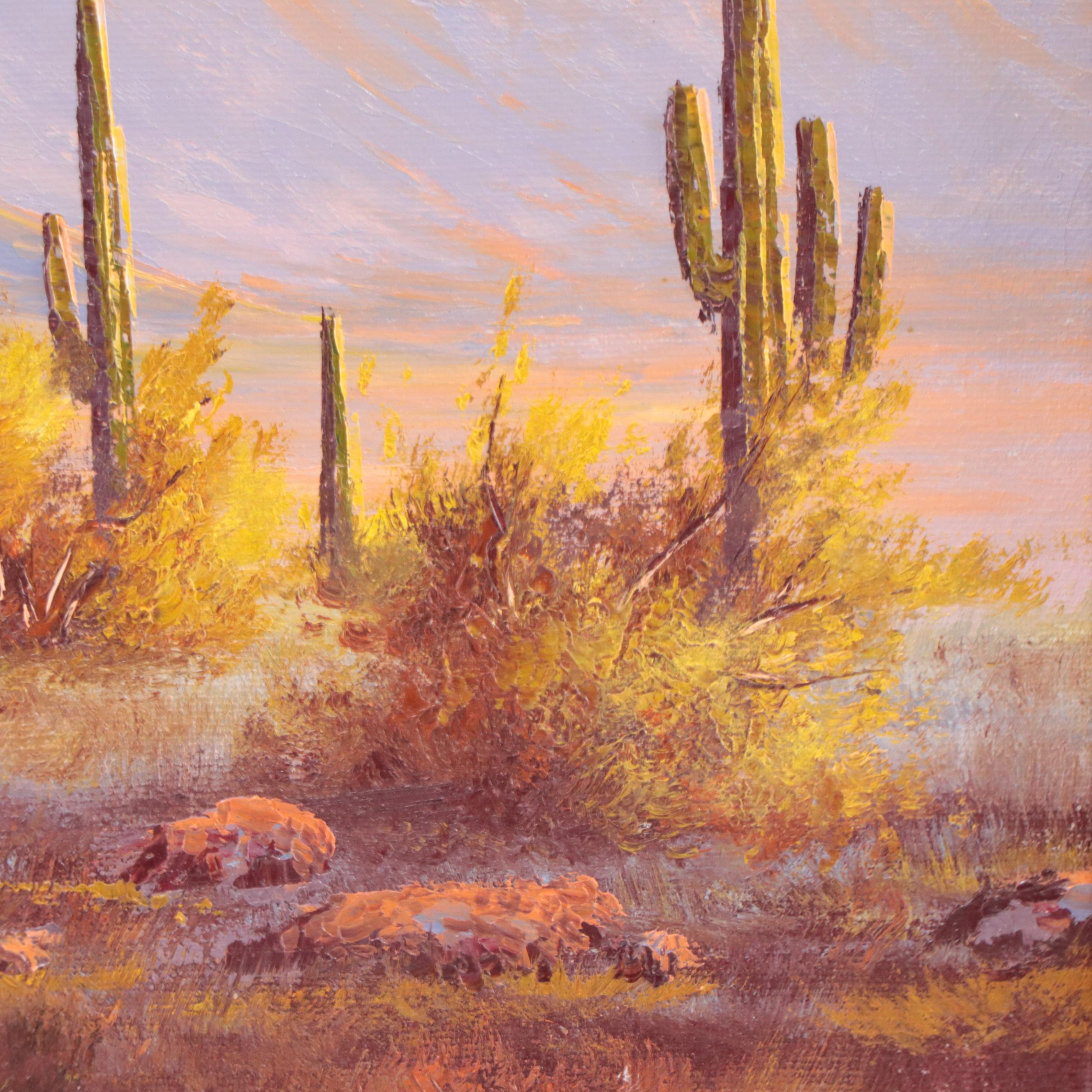 John Loo Arizona Desert Landscape Oil Painting