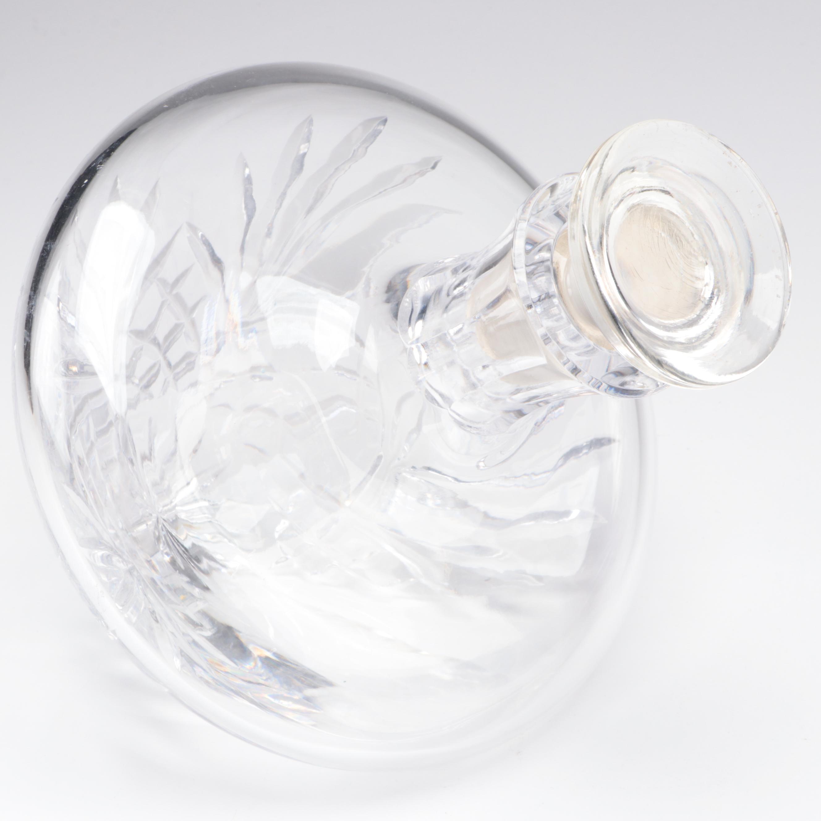 Crystal Tilted Whiskey with Other Glass Decanters