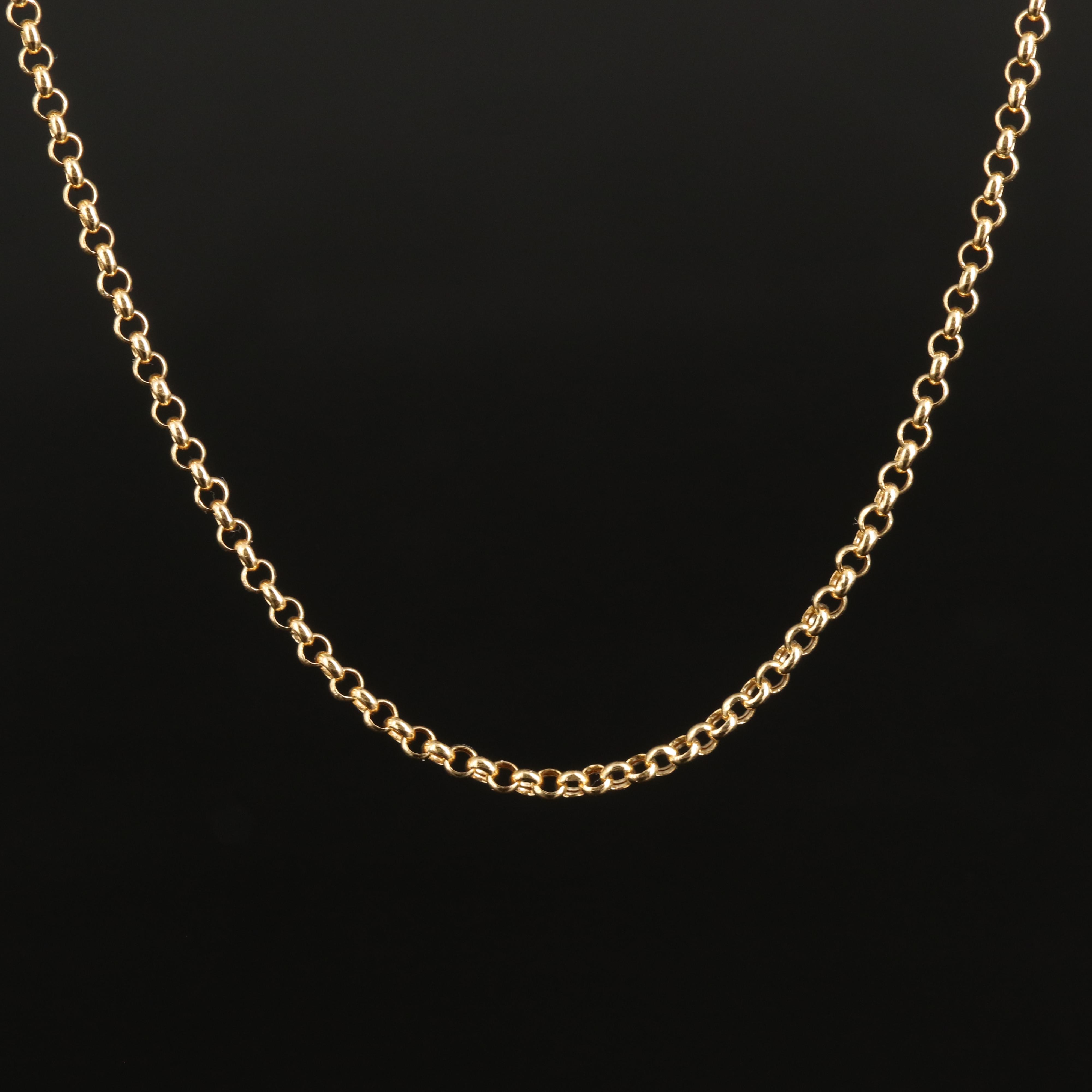 Italian 18K Rolo Chain Necklace