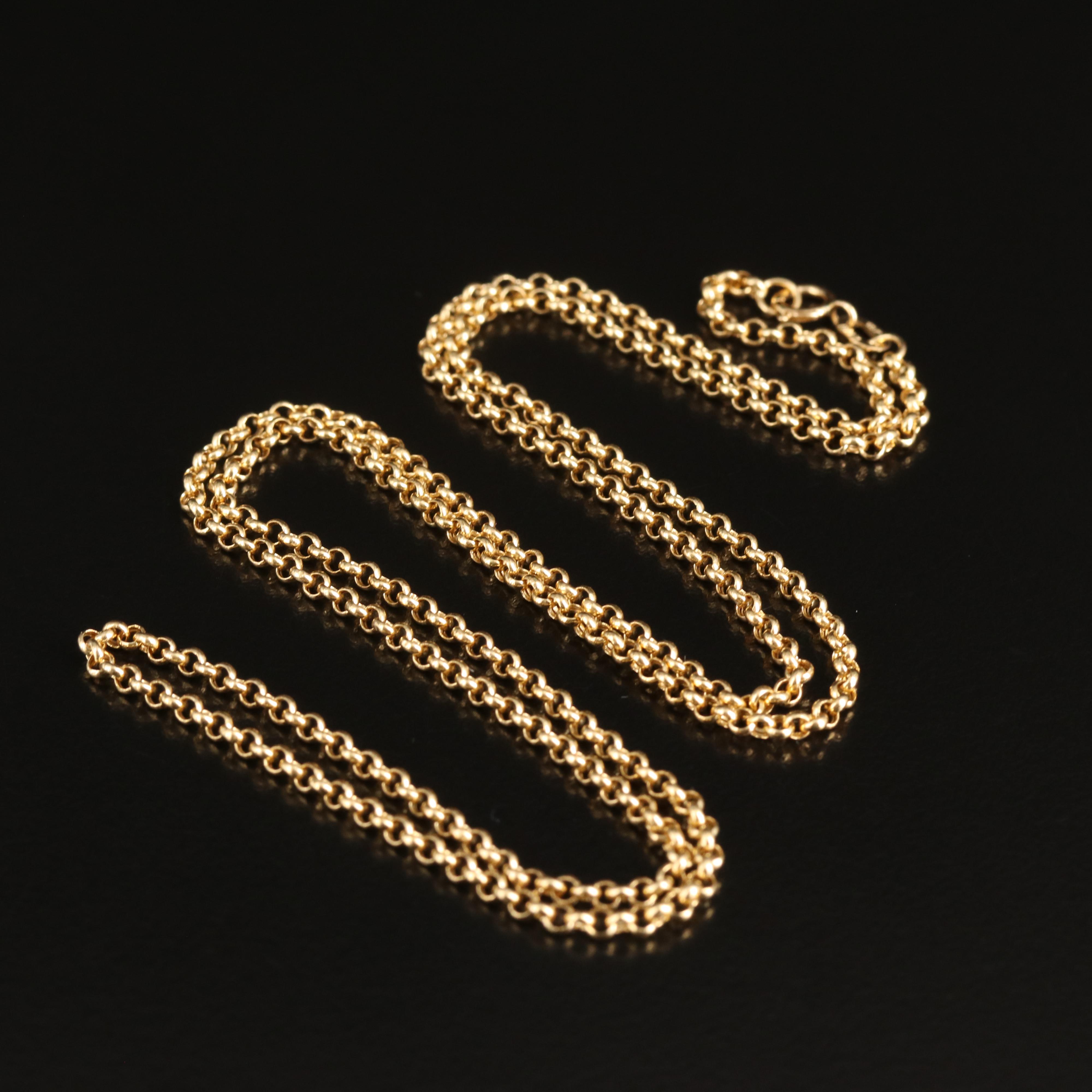 Italian 18K Rolo Chain Necklace