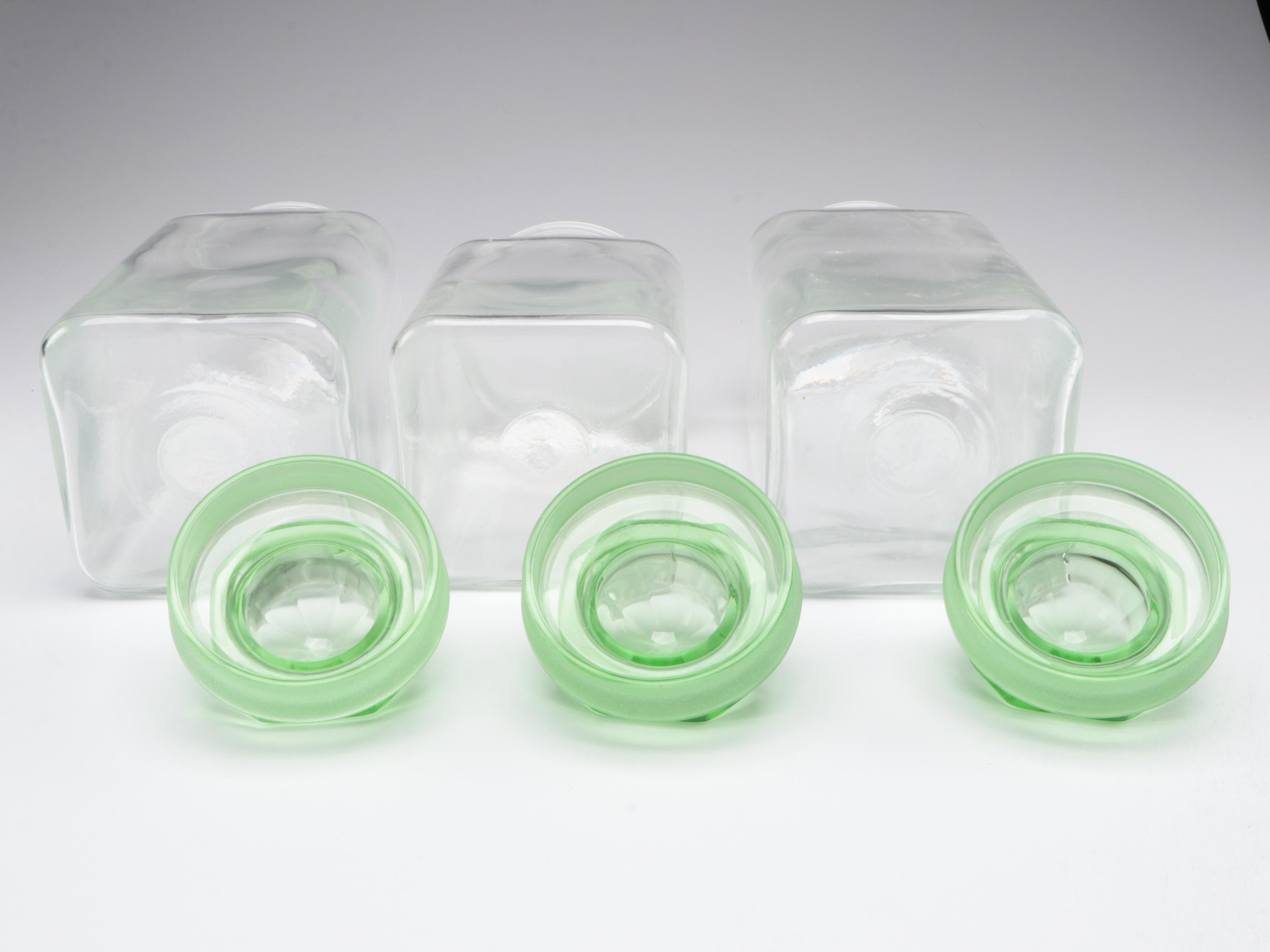 Hazel Atlas with Other Uranium and Clear Glass Canisters and Tableware