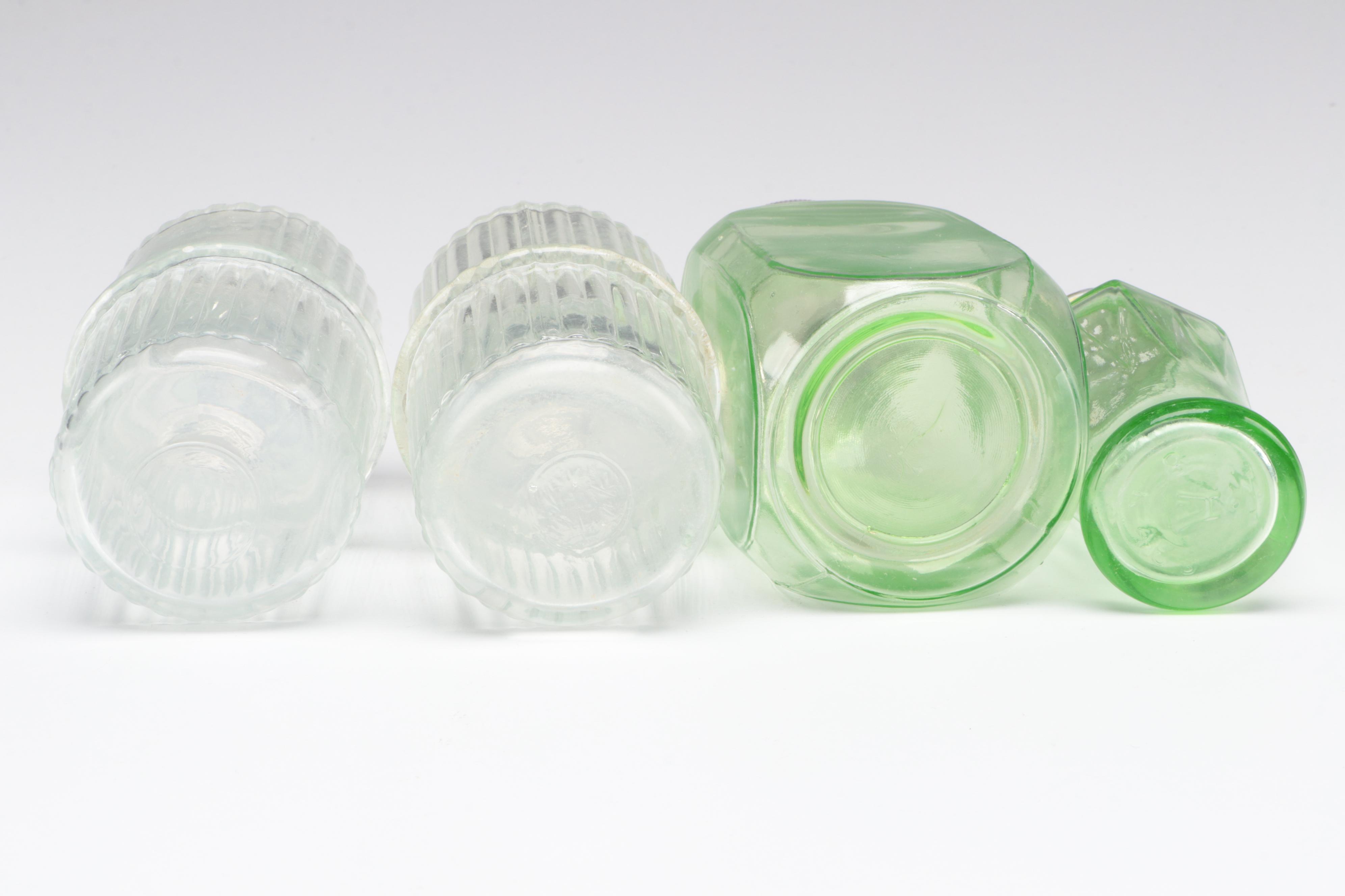 Hazel Atlas with Other Uranium and Clear Glass Canisters and Tableware