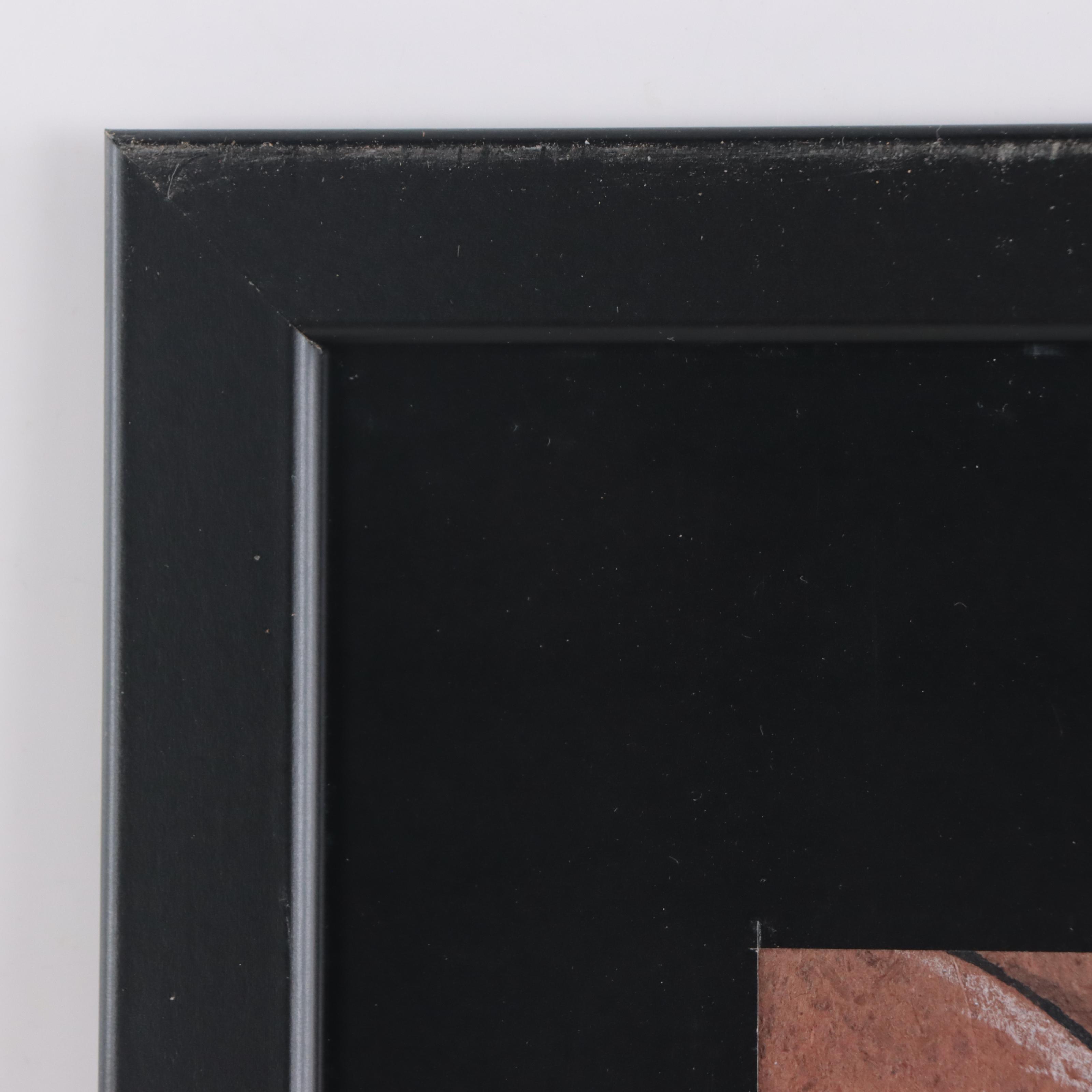 Ricardo Maya Abstract Figurative Mixed Media Painting, 21st Century