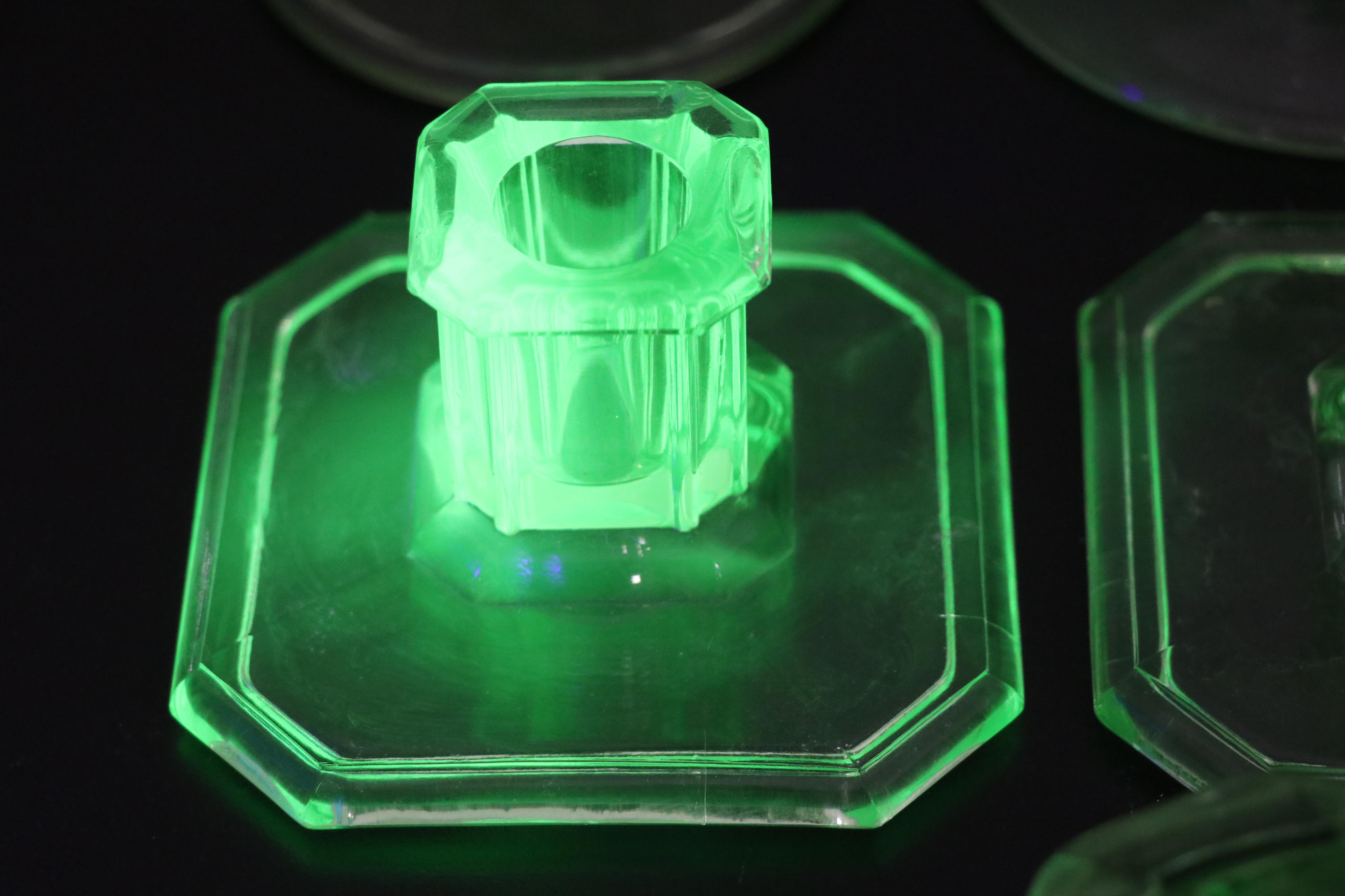 Hazel Atlas with Other Uranium and Clear Glass Canisters and Tableware