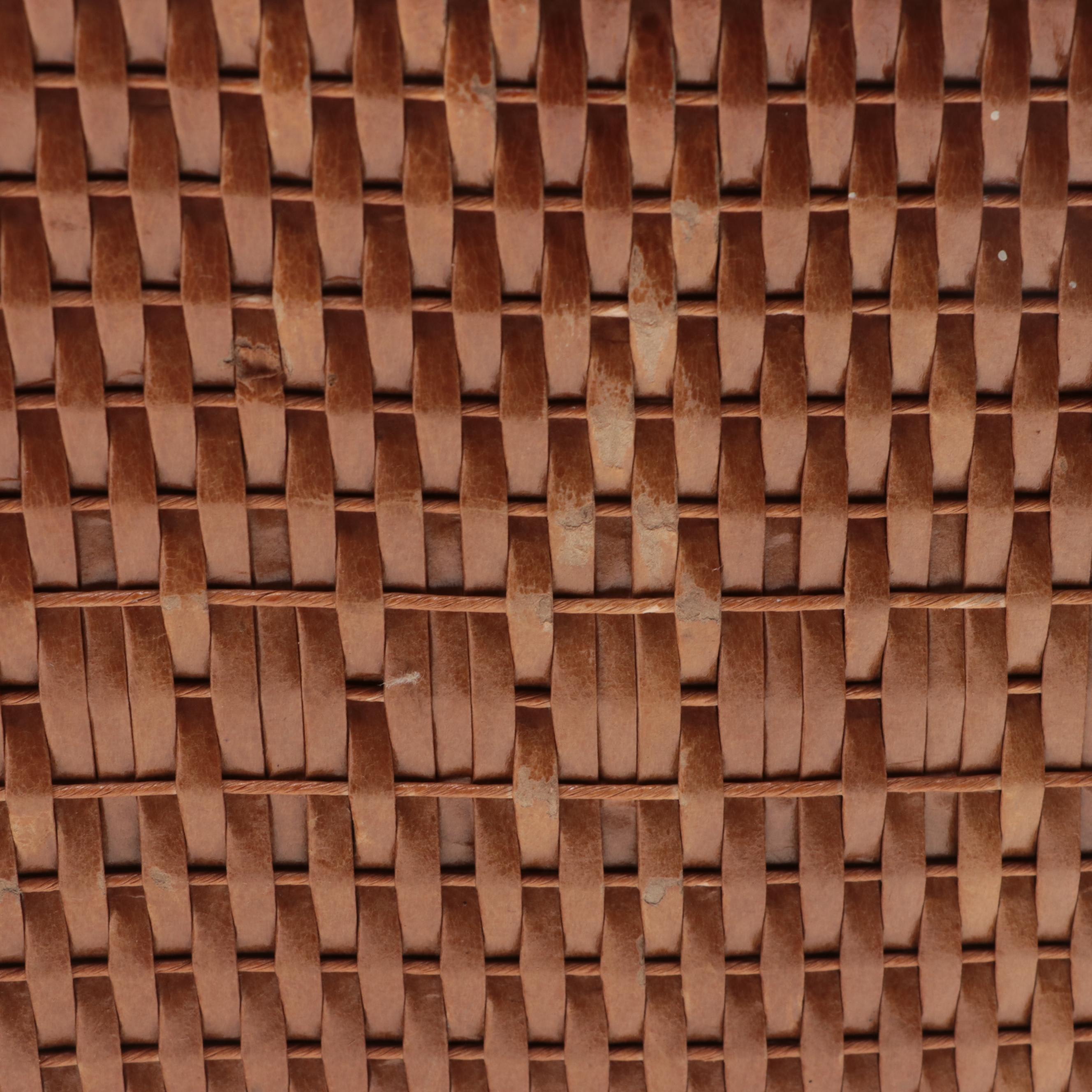 Woven Split Wood Picnic Basket with Gothamware Plastic Plates and Cups