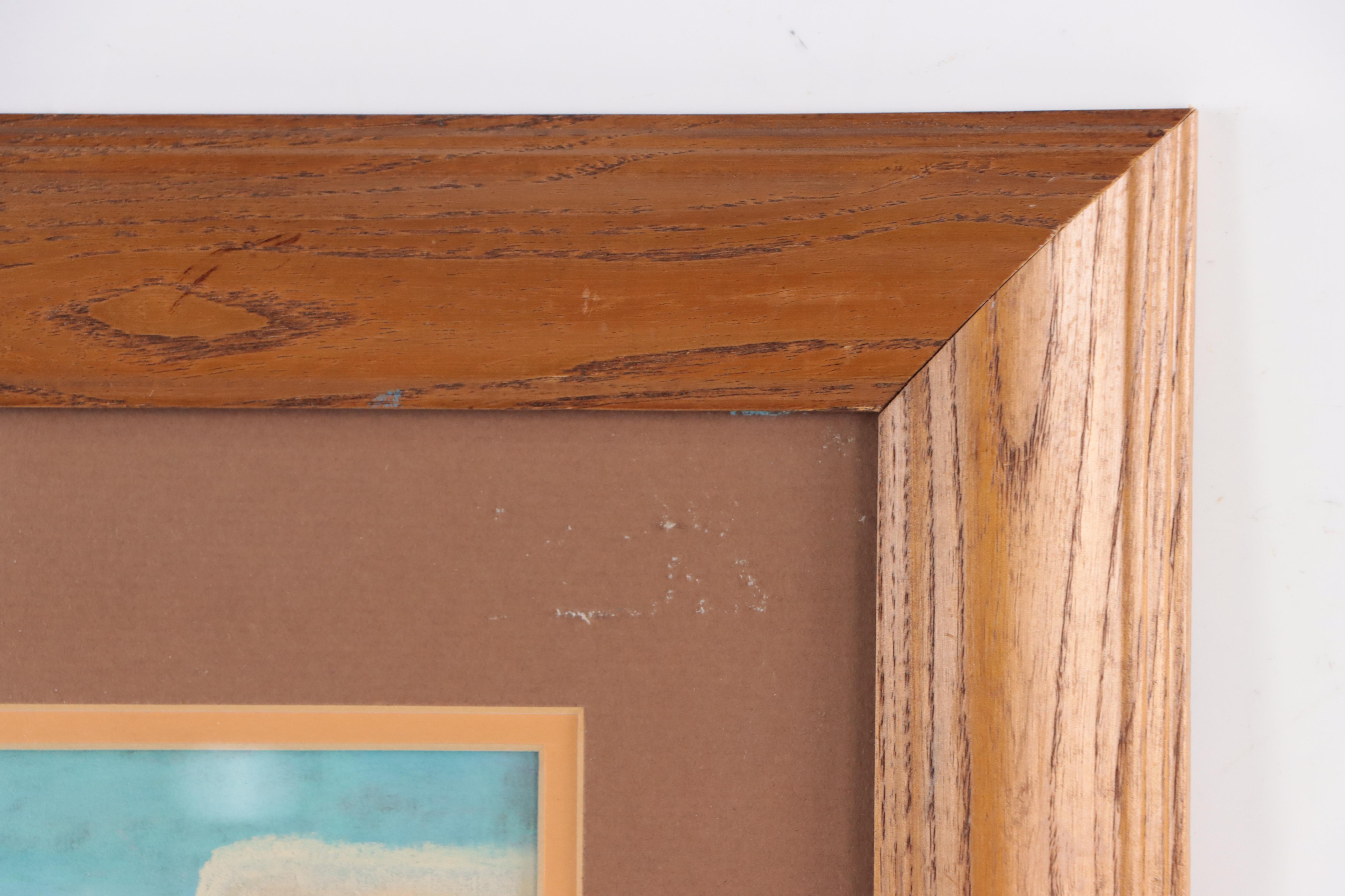 Doyne Southwest Adobe Dwelling Landscape Pastel Drawing