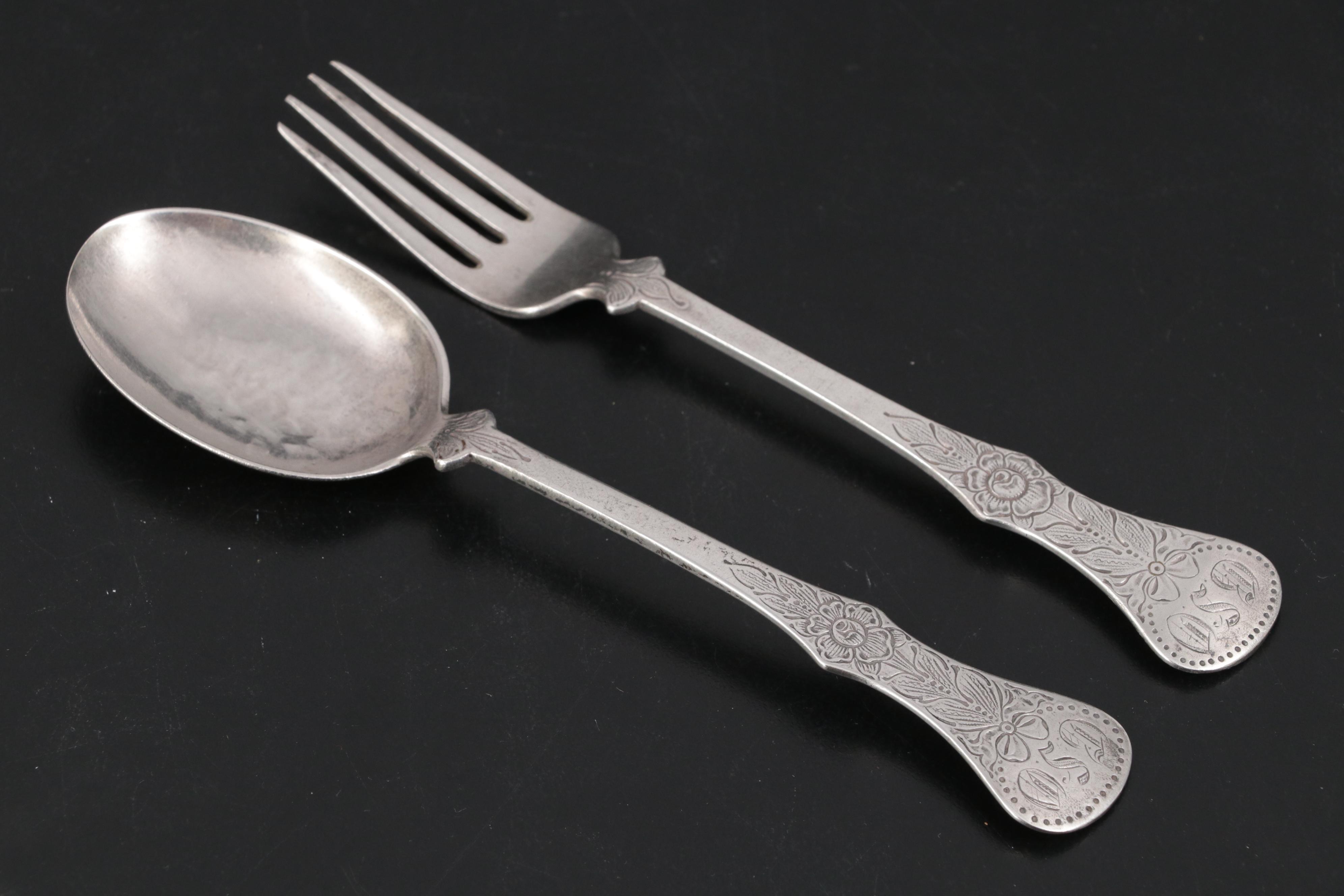 Dominick & Haff Cheese Scoop with Other Sterling, 830 Silver and Plate Utensils