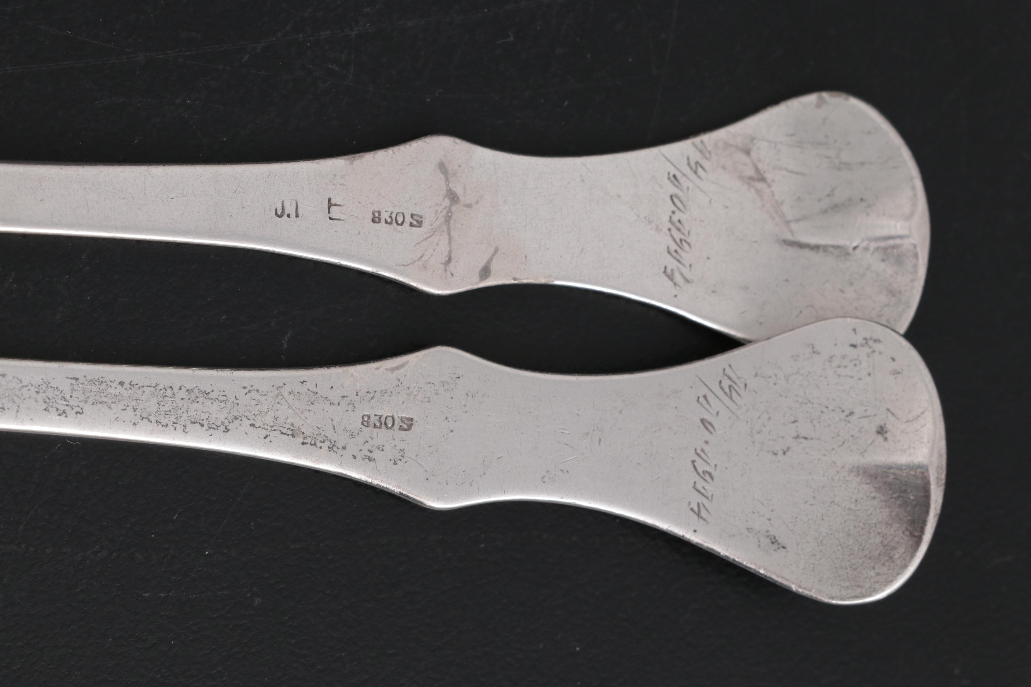 Dominick & Haff Cheese Scoop with Other Sterling, 830 Silver and Plate Utensils