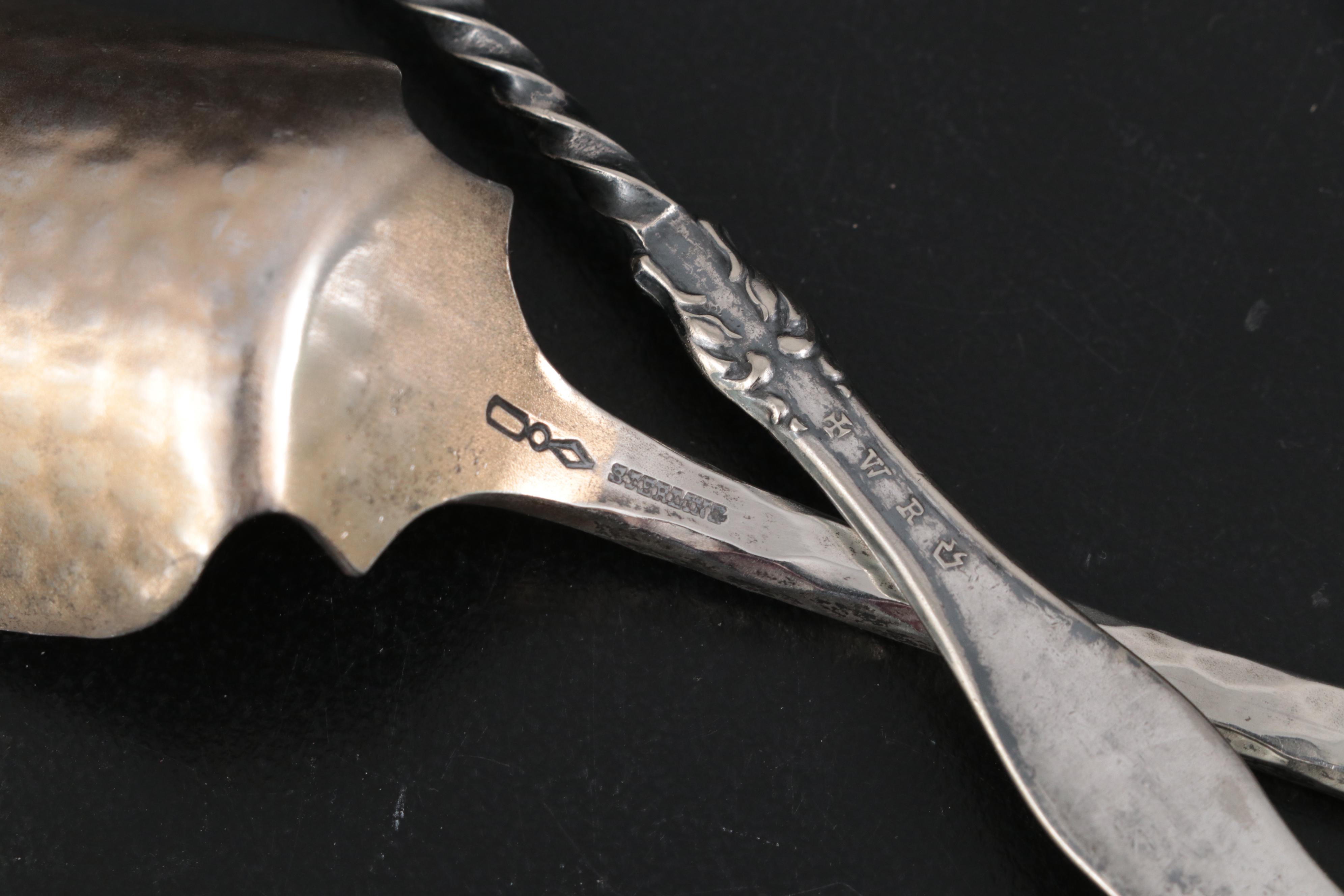 Dominick & Haff Cheese Scoop with Other Sterling, 830 Silver and Plate Utensils