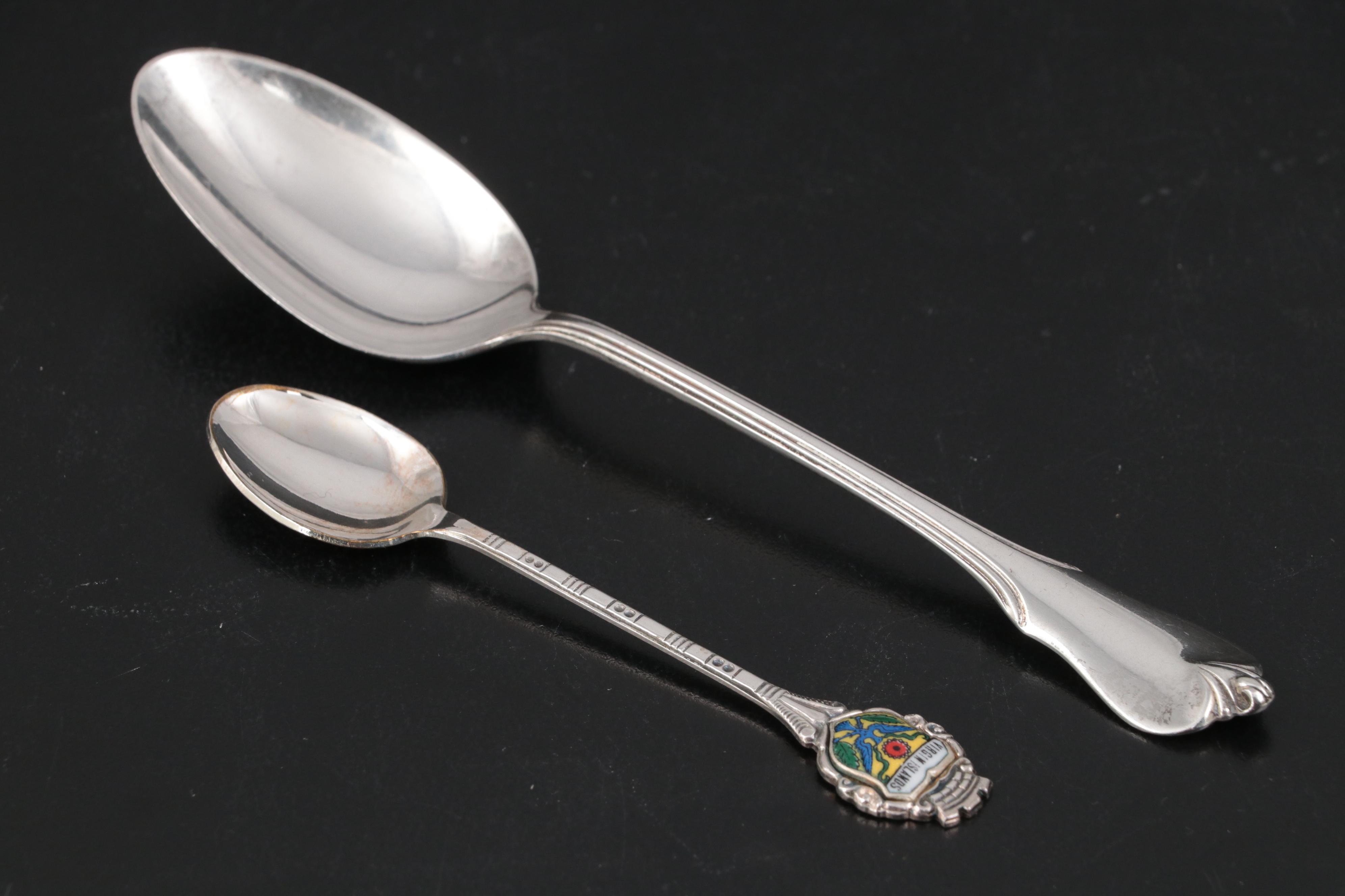 Dominick & Haff Cheese Scoop with Other Sterling, 830 Silver and Plate Utensils