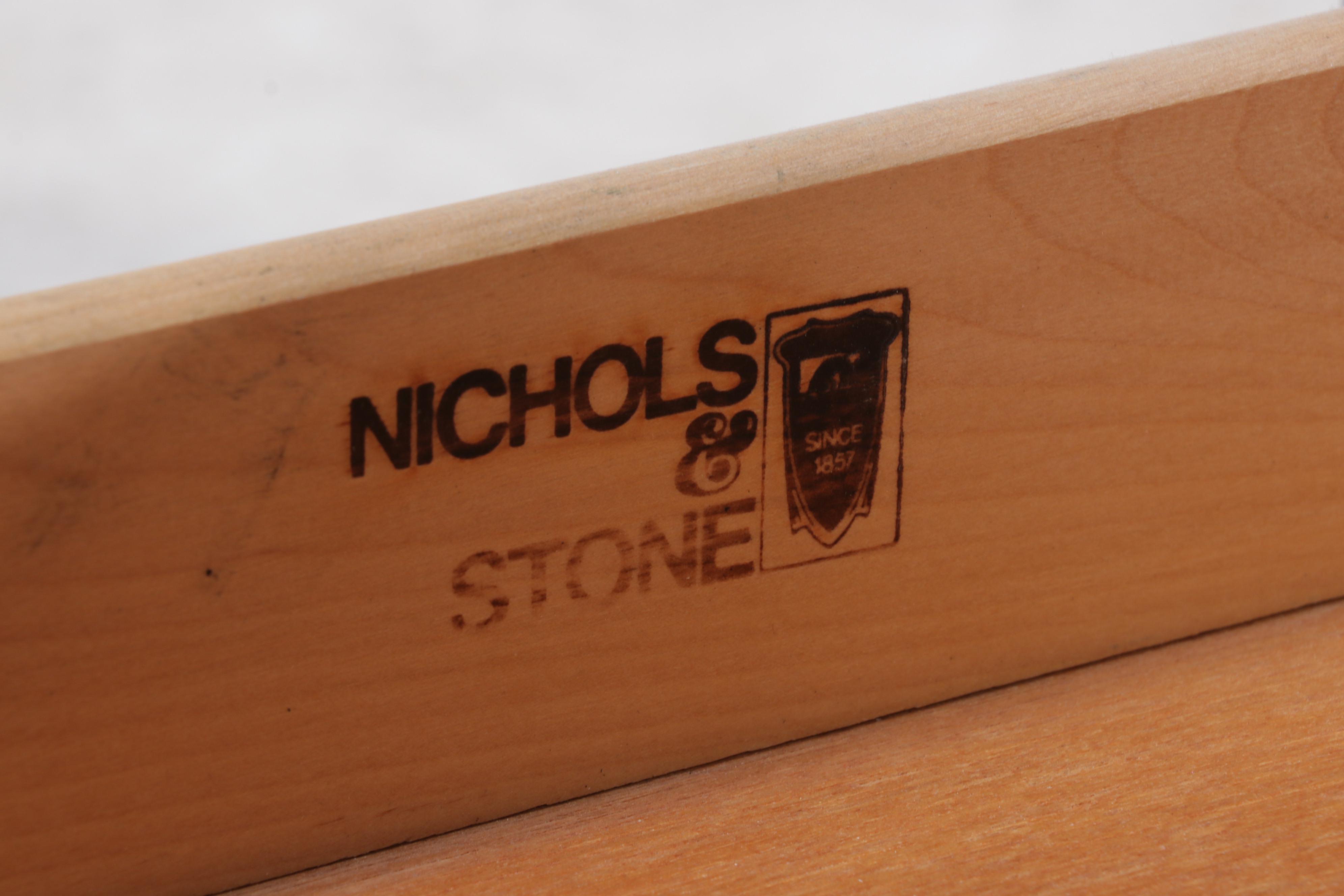 Nichols & Stone Painted Wood and Maple Top Single-Drawer Coffee Table