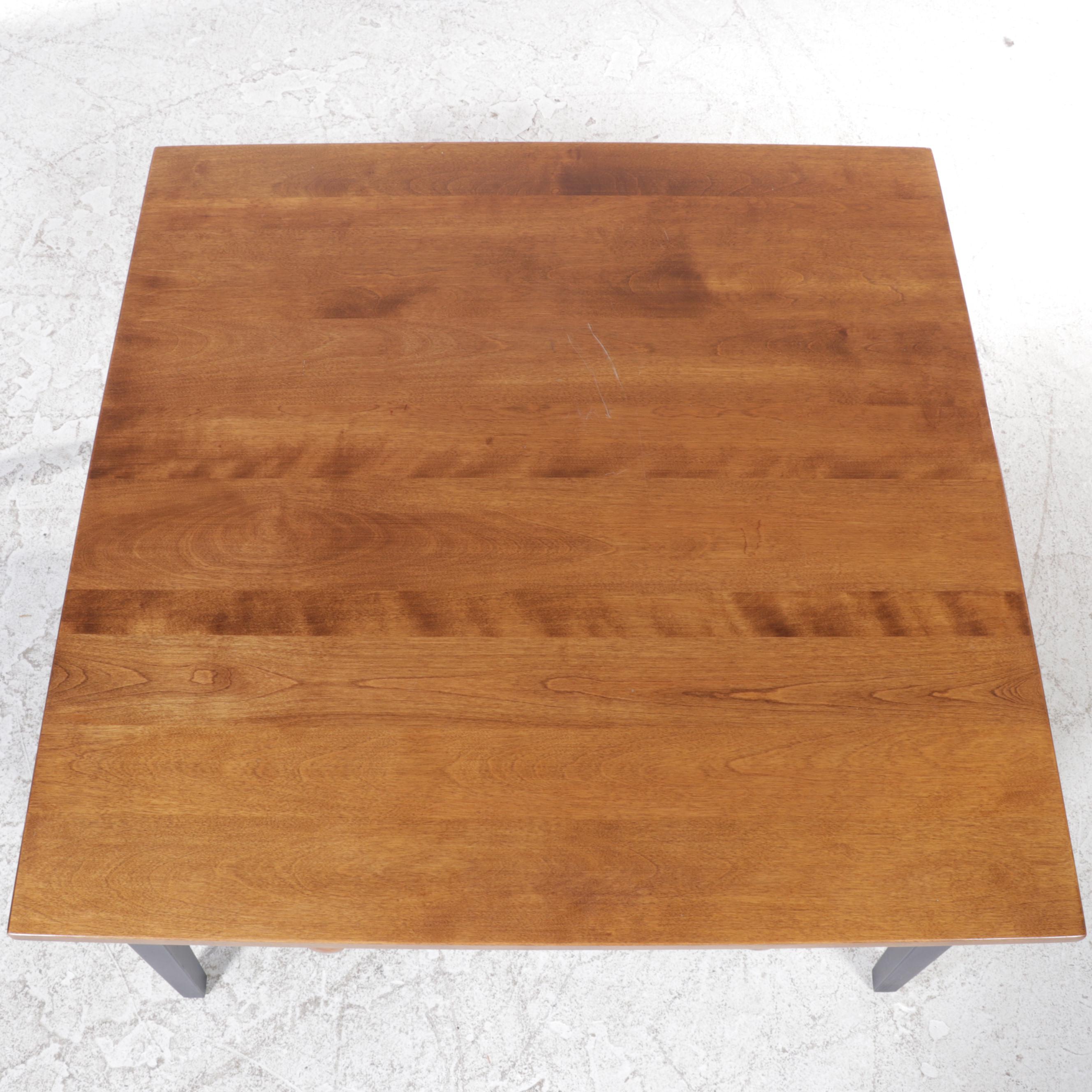 Nichols & Stone Painted Wood and Maple Top Single-Drawer Coffee Table