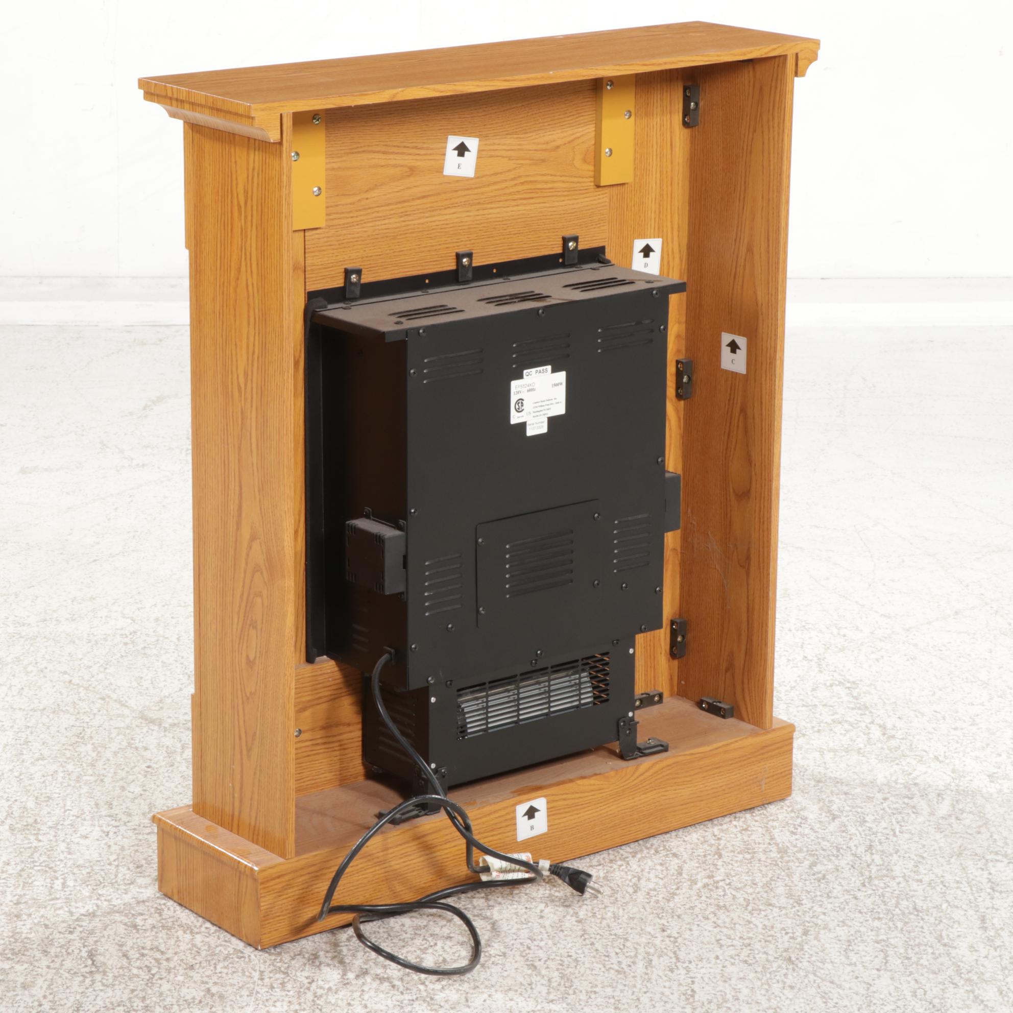 Comfort Home Products "Winchester II" Electric Fireplace in Oak Grain Finish