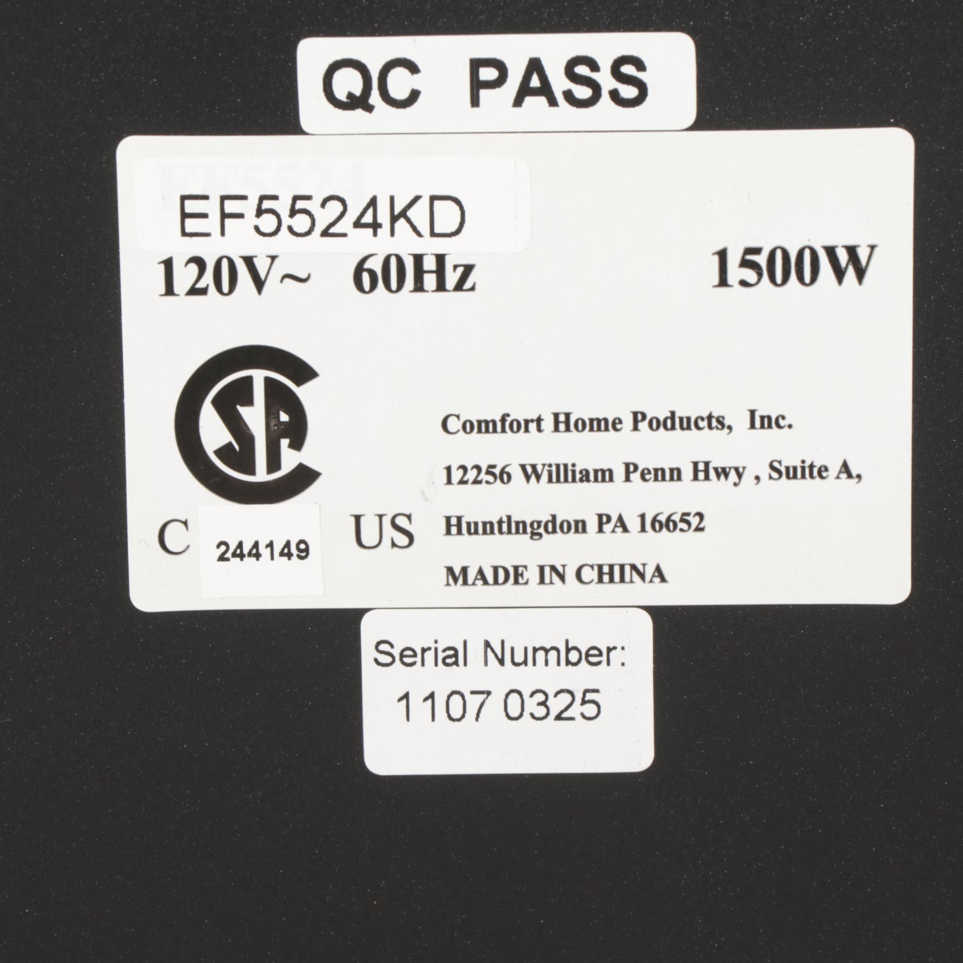 Comfort Home Products "Winchester II" Electric Fireplace in Oak Grain Finish