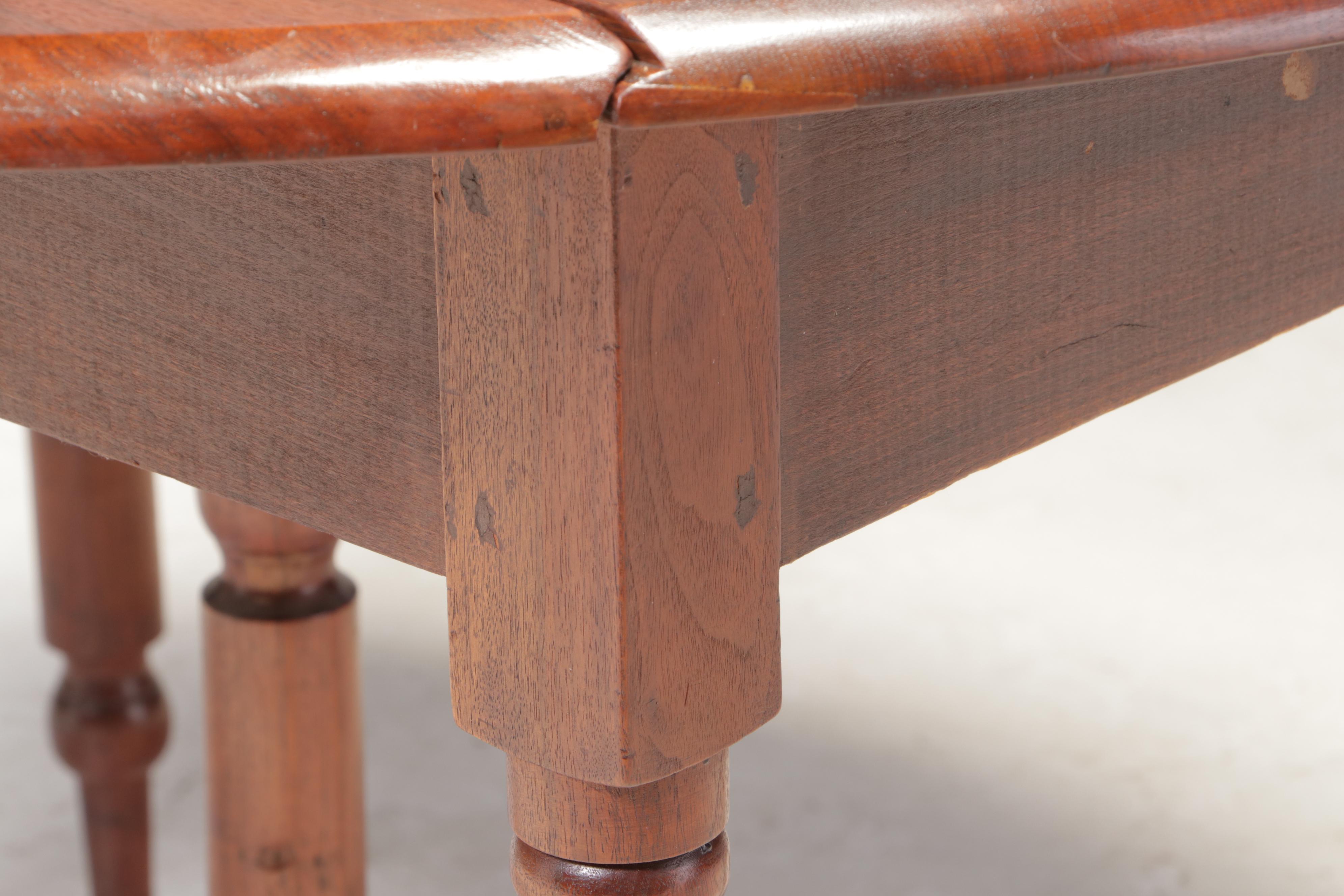 American Primitive Walnut Drop Leaf Extending Dining Table