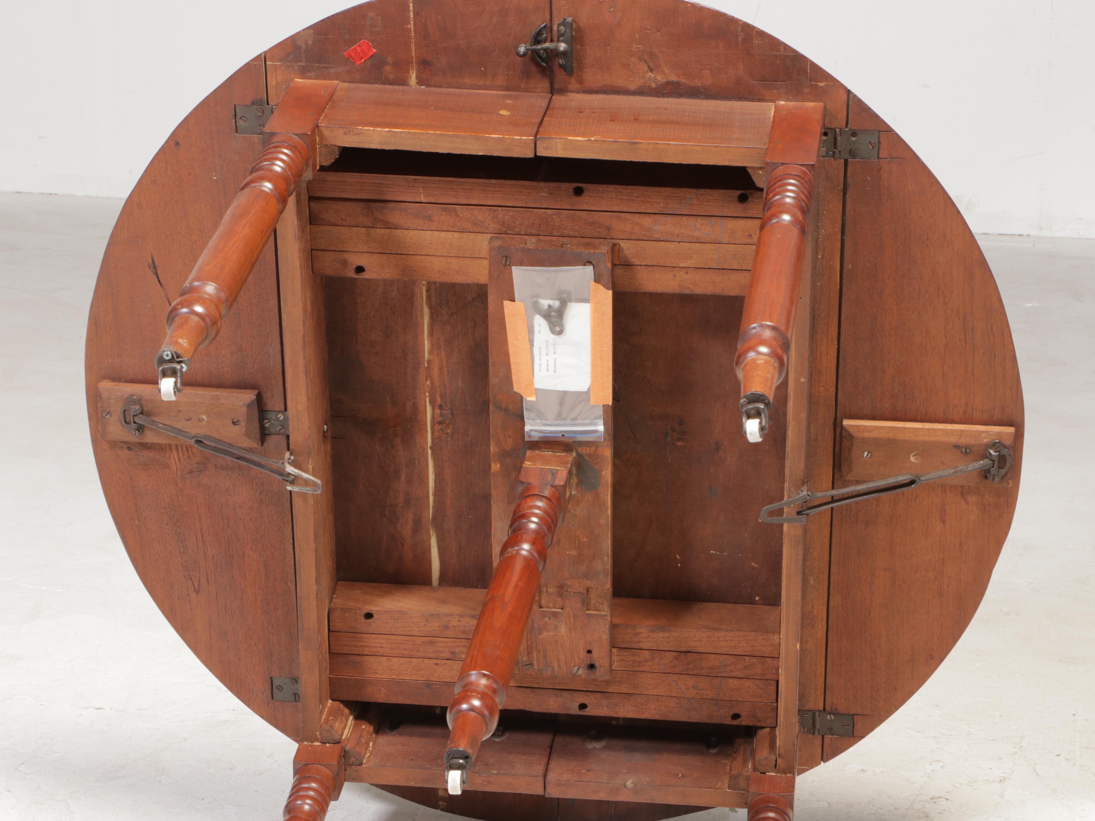 American Primitive Walnut Drop Leaf Extending Dining Table