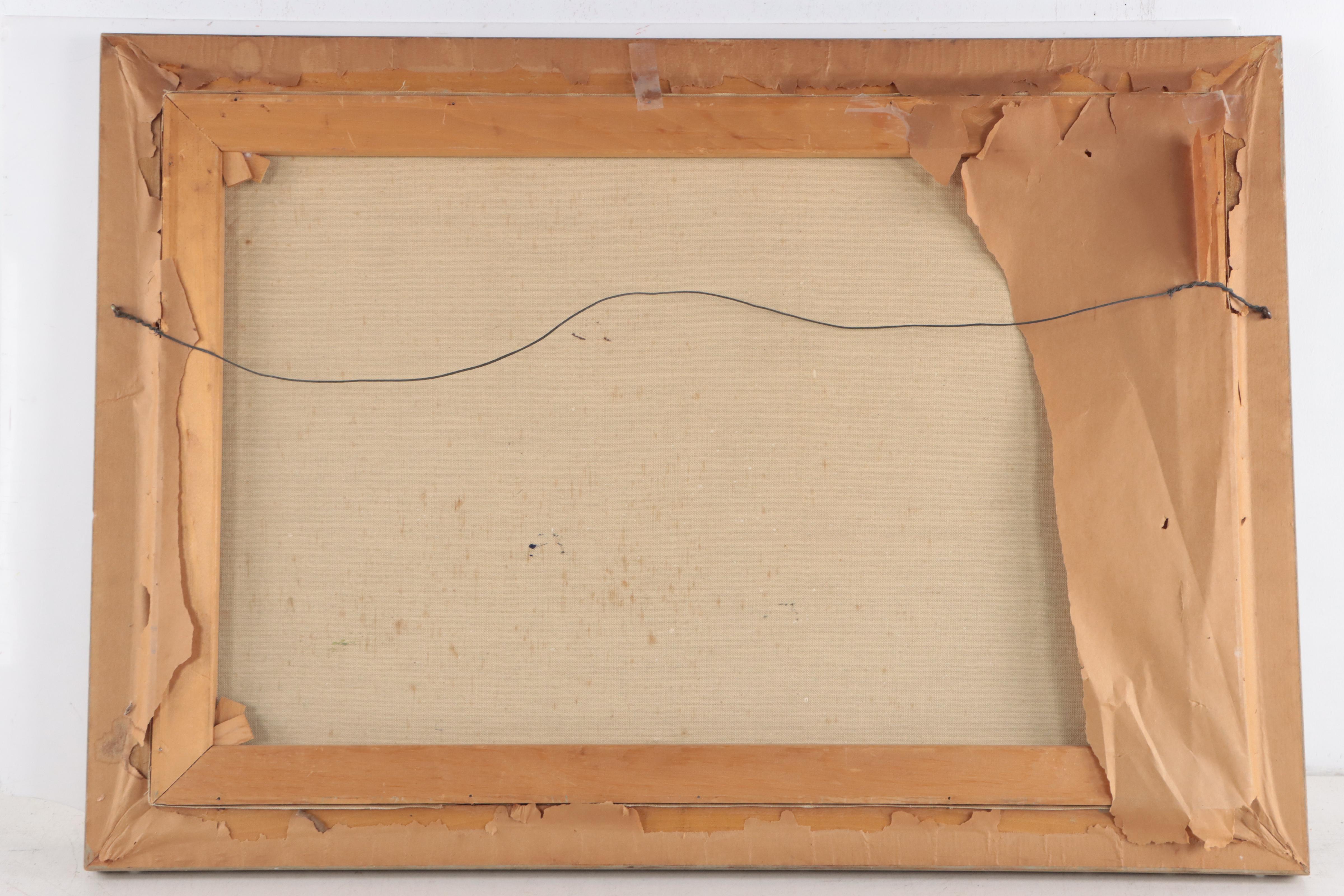 Blourune Impressionist Style Oil Painting "Montmartre, Paris," Mid-20th Century