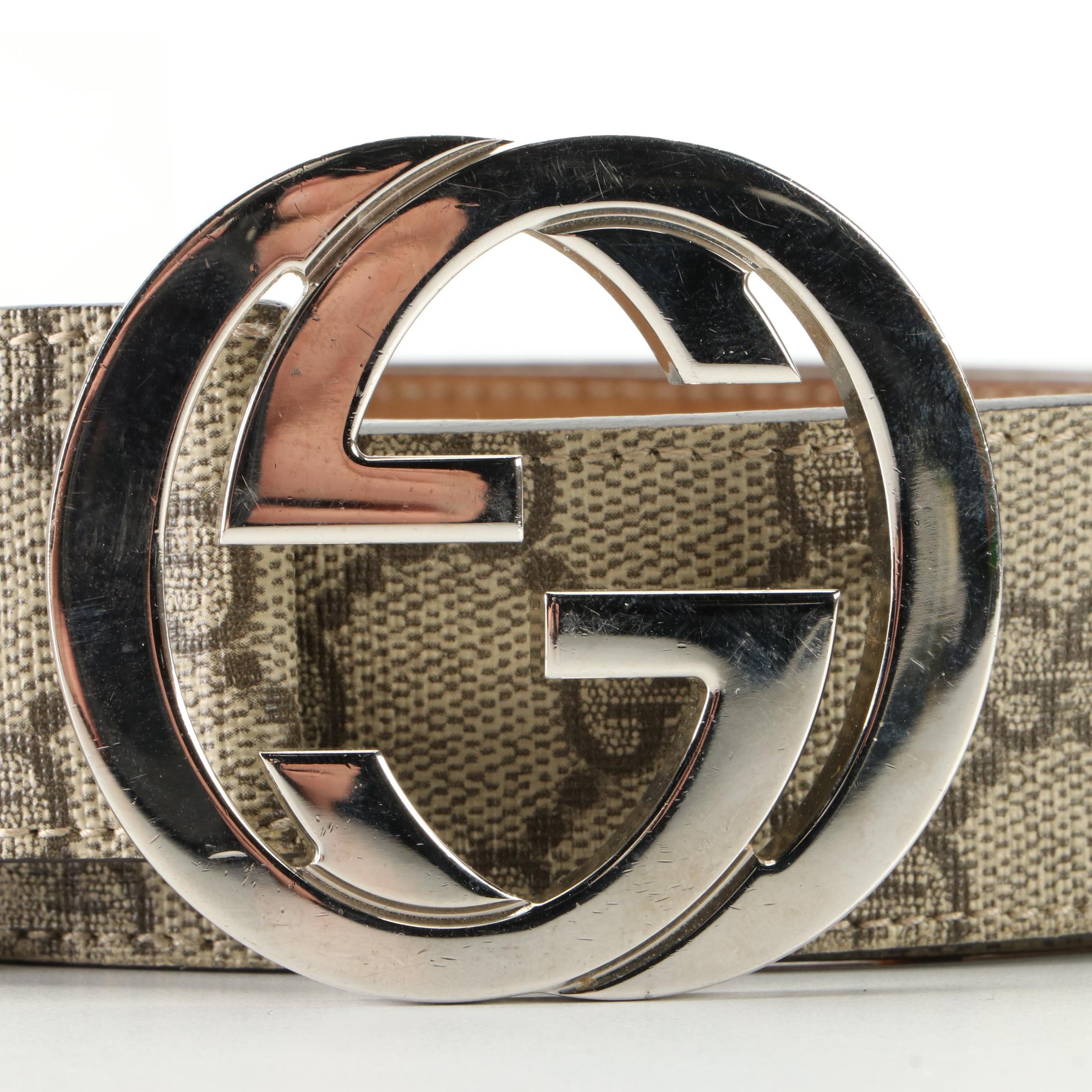 Gucci Belt in GG Supreme Canvas with Interlocking G Buckle
