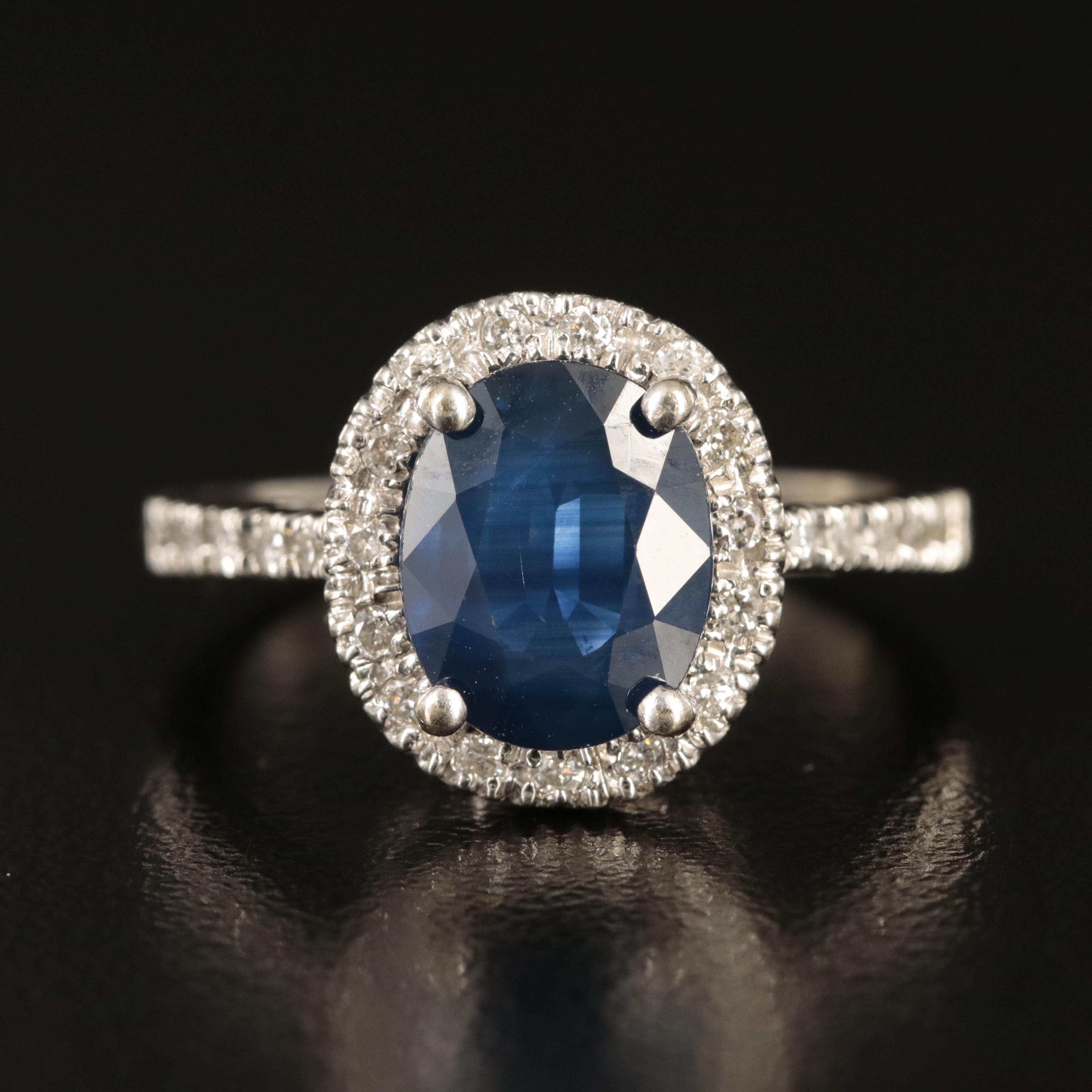 14K 2.56 CT Sapphire and Diamond Ring