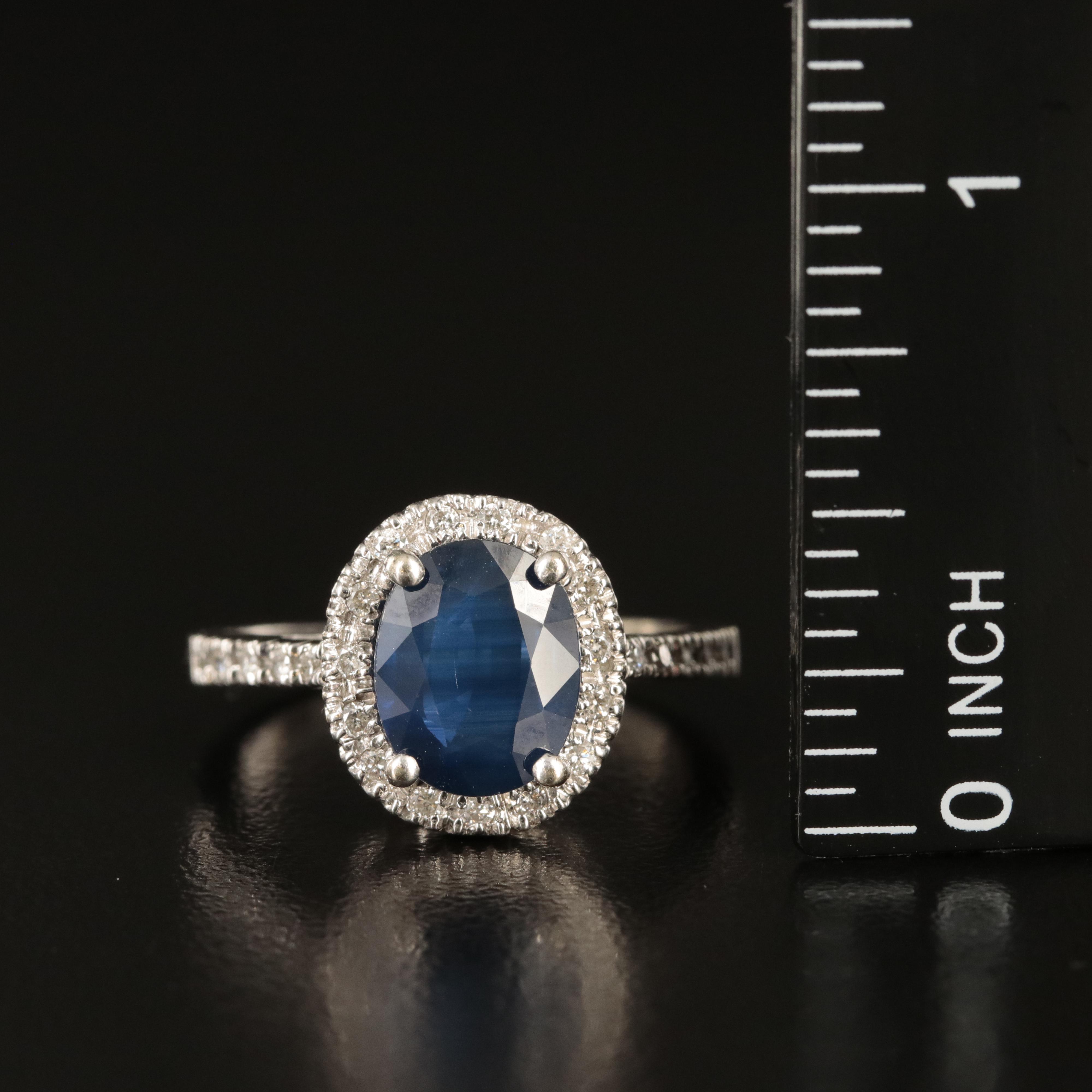 14K 2.56 CT Sapphire and Diamond Ring