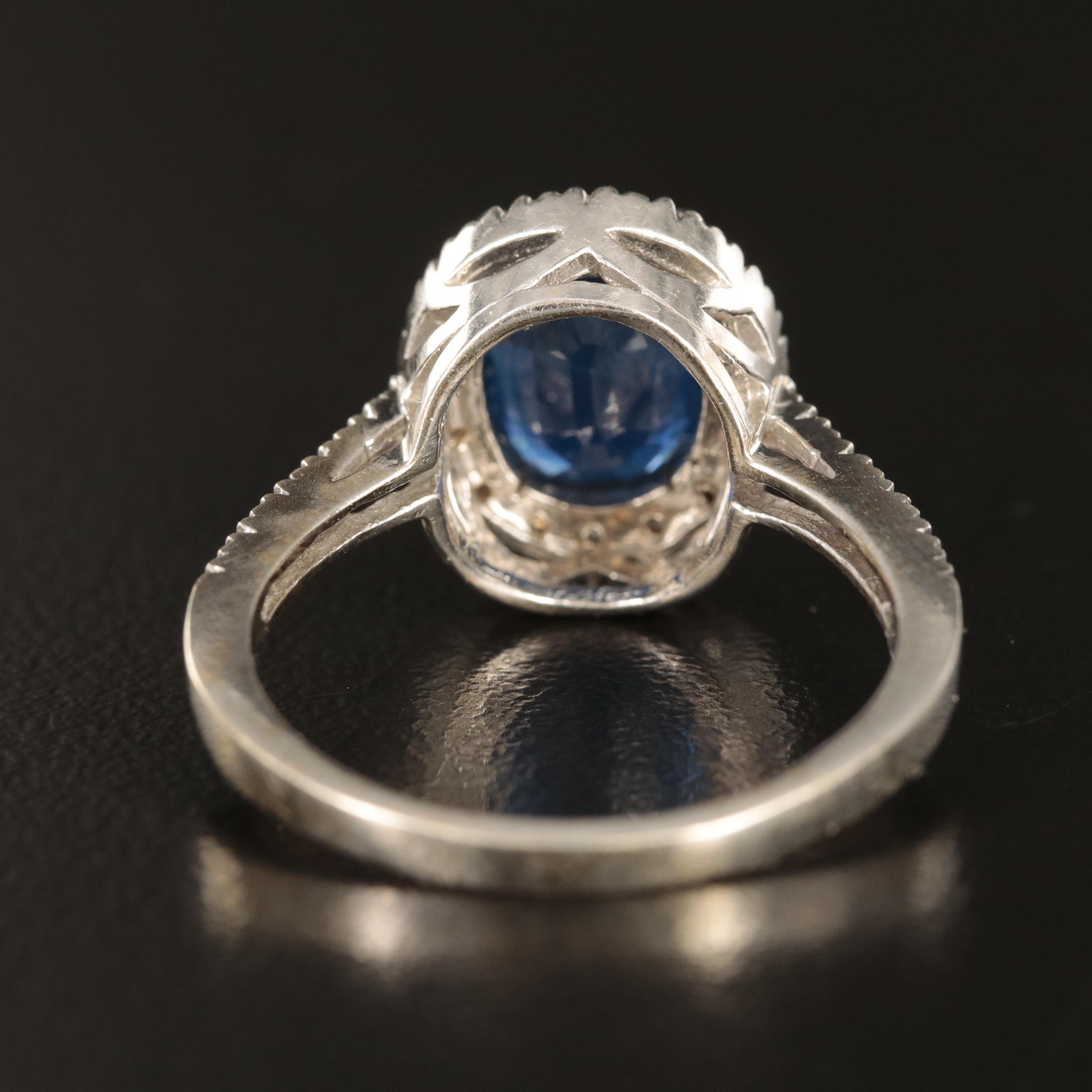 14K 2.56 CT Sapphire and Diamond Ring