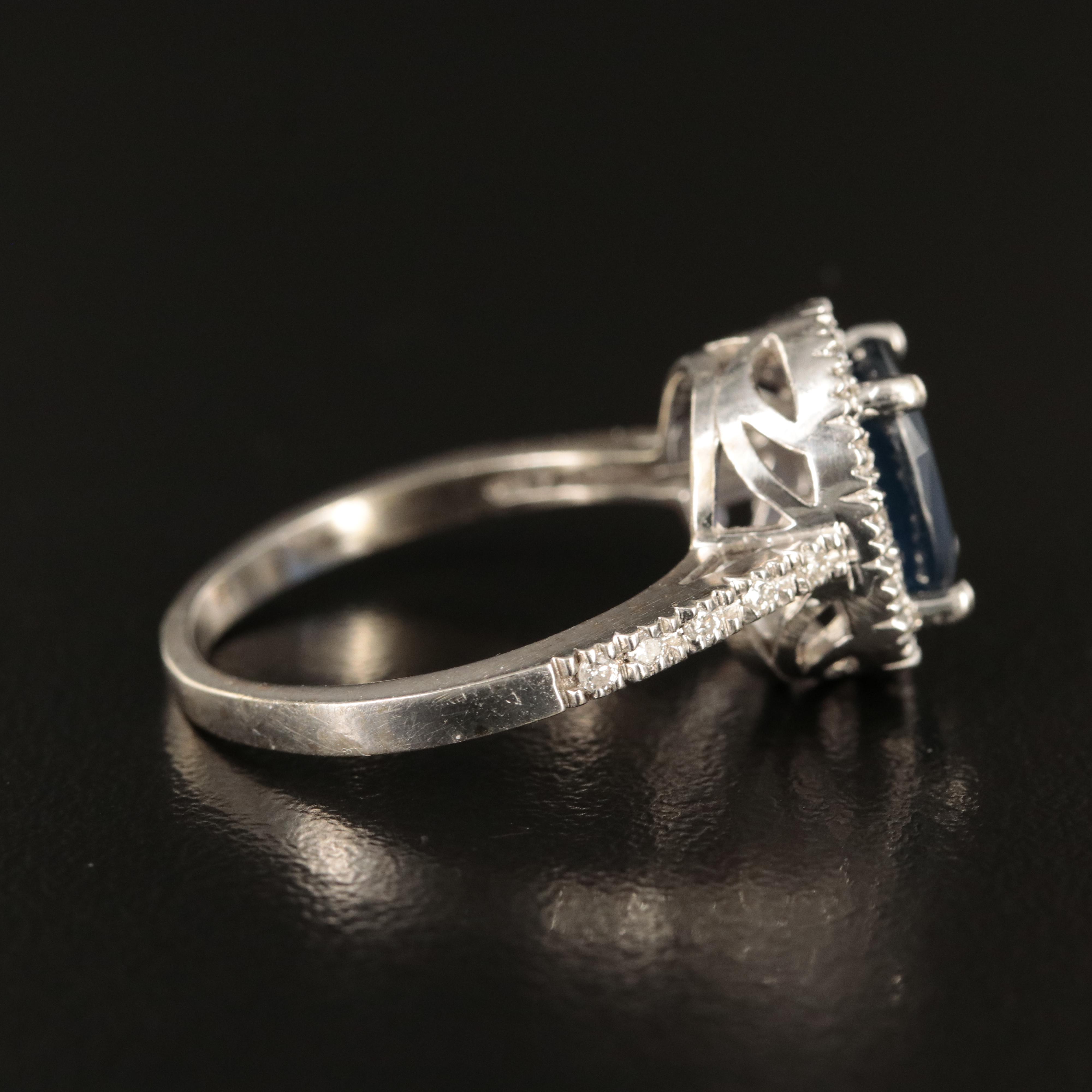 14K 2.56 CT Sapphire and Diamond Ring