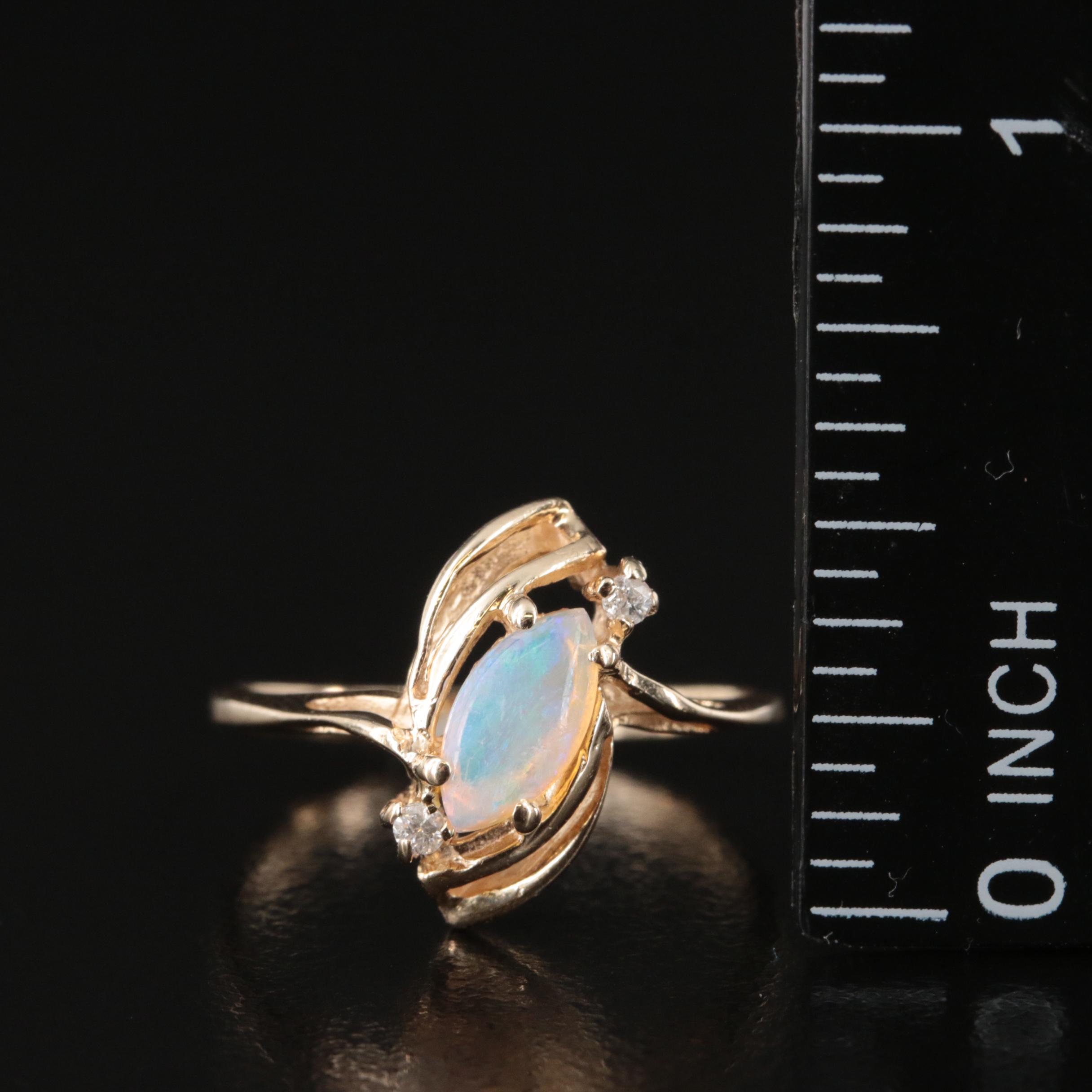 14K Opal and Diamond Ring