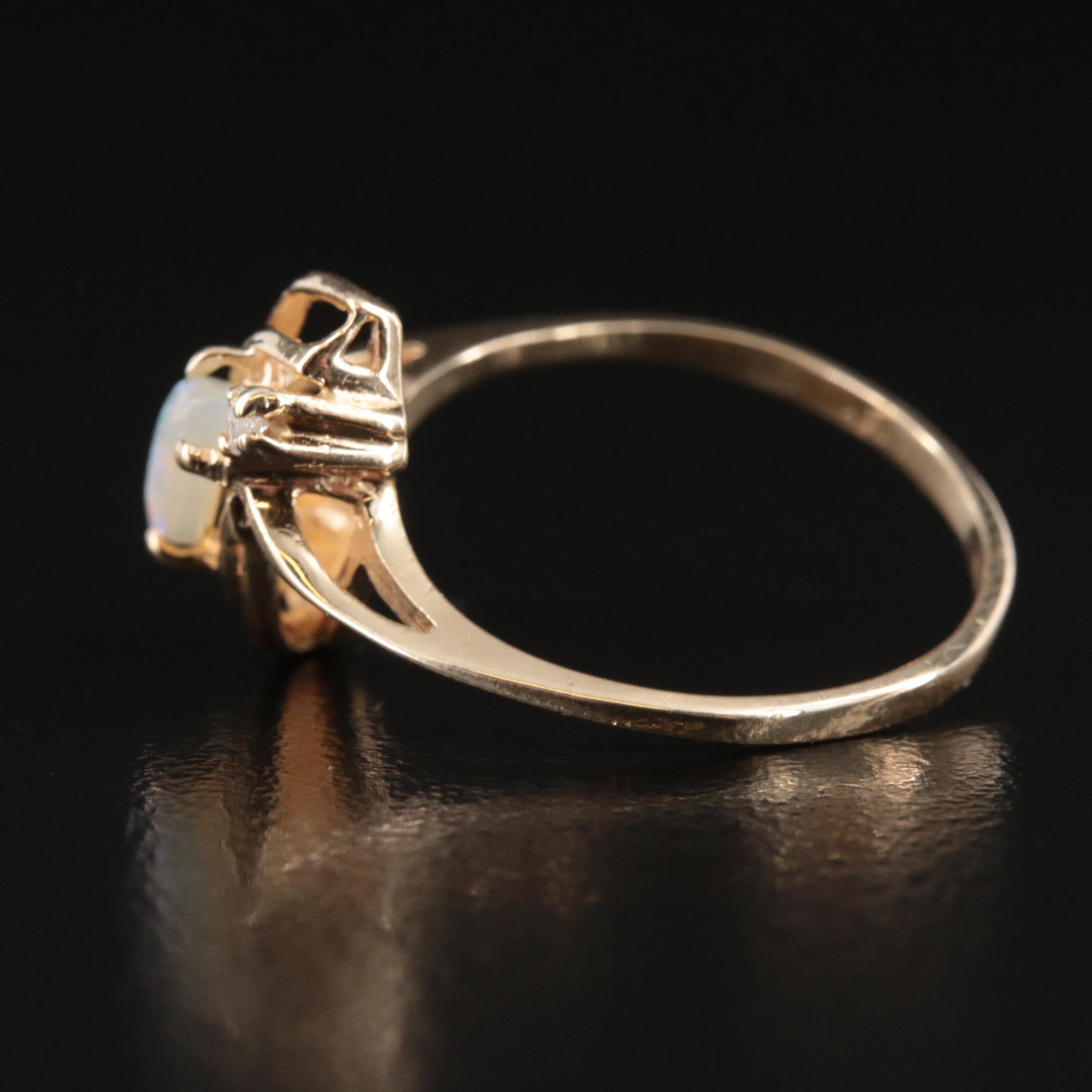14K Opal and Diamond Ring